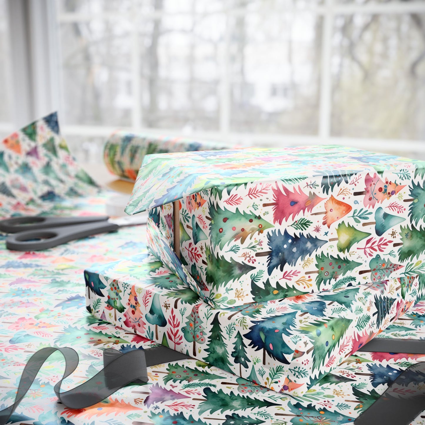 Wrapping Papers - Colorful Christmas Trees