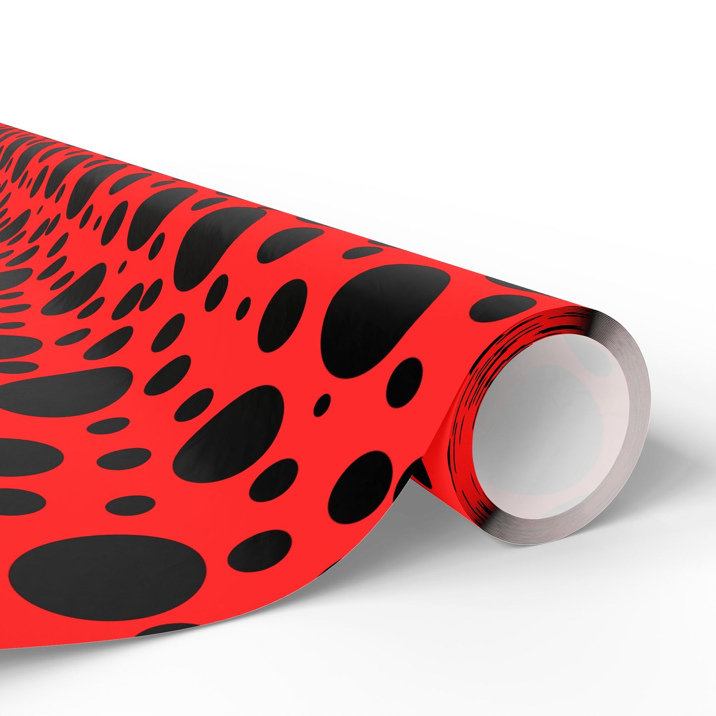 Dot Drama – Retro Red & Black Polka Dot Wrapping Paper