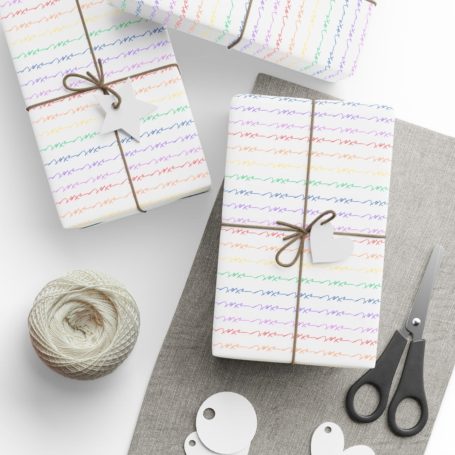 Wrapping Paper, XOXO Rainbow Design