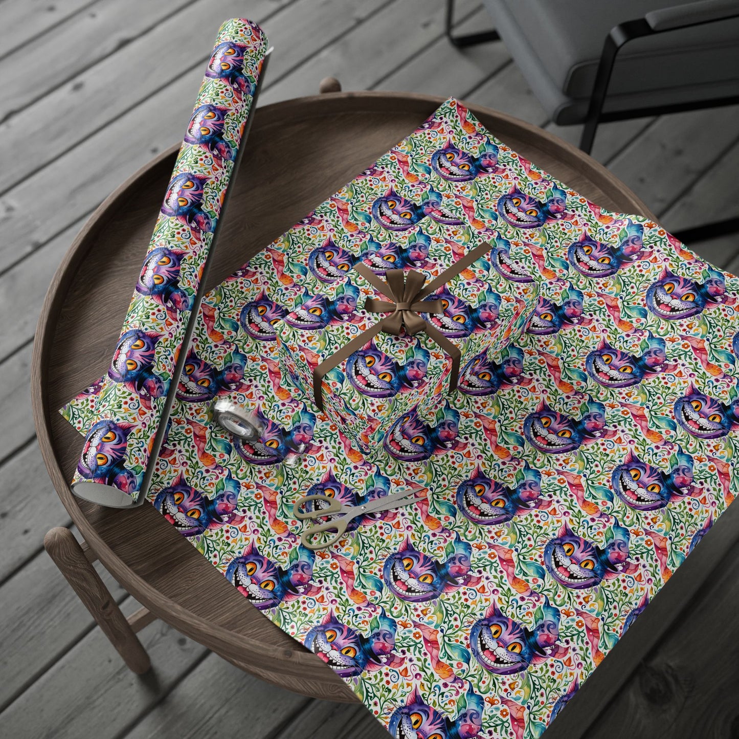 Colorful Cheshire Cat Wrapping Paper