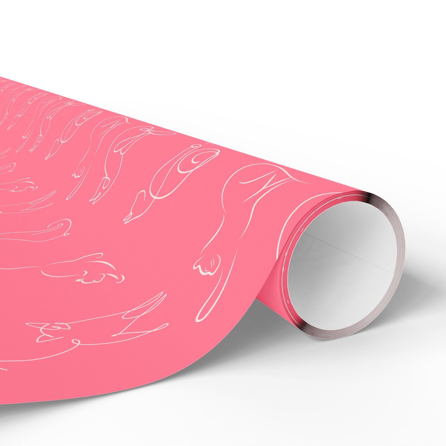 Whimsical Pink Cat Wrapping Paper