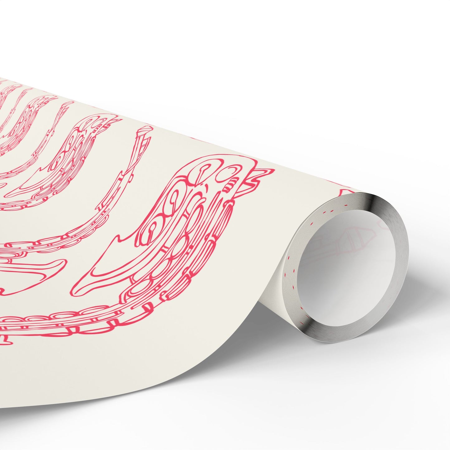 Chic Pink Saxophone Patterned Wrapping Paper