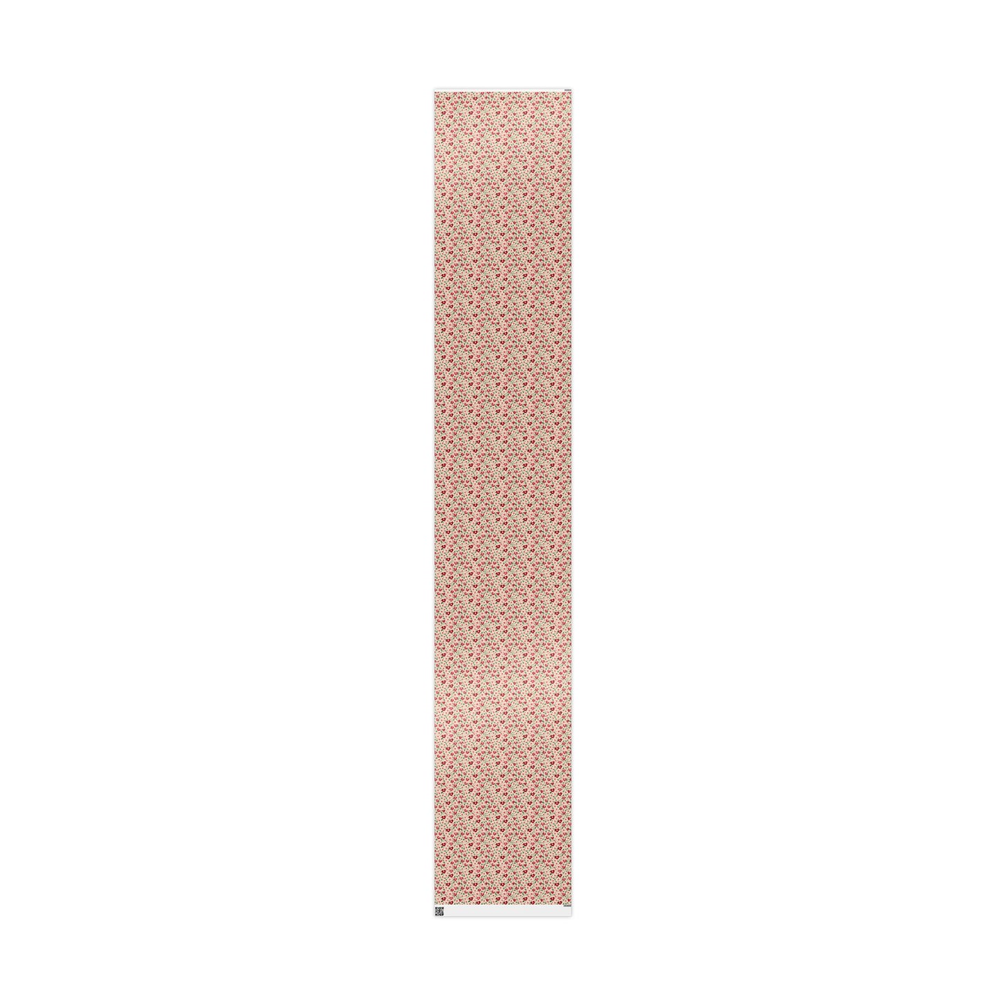 Orange Floral & Heart Wrapping Paper