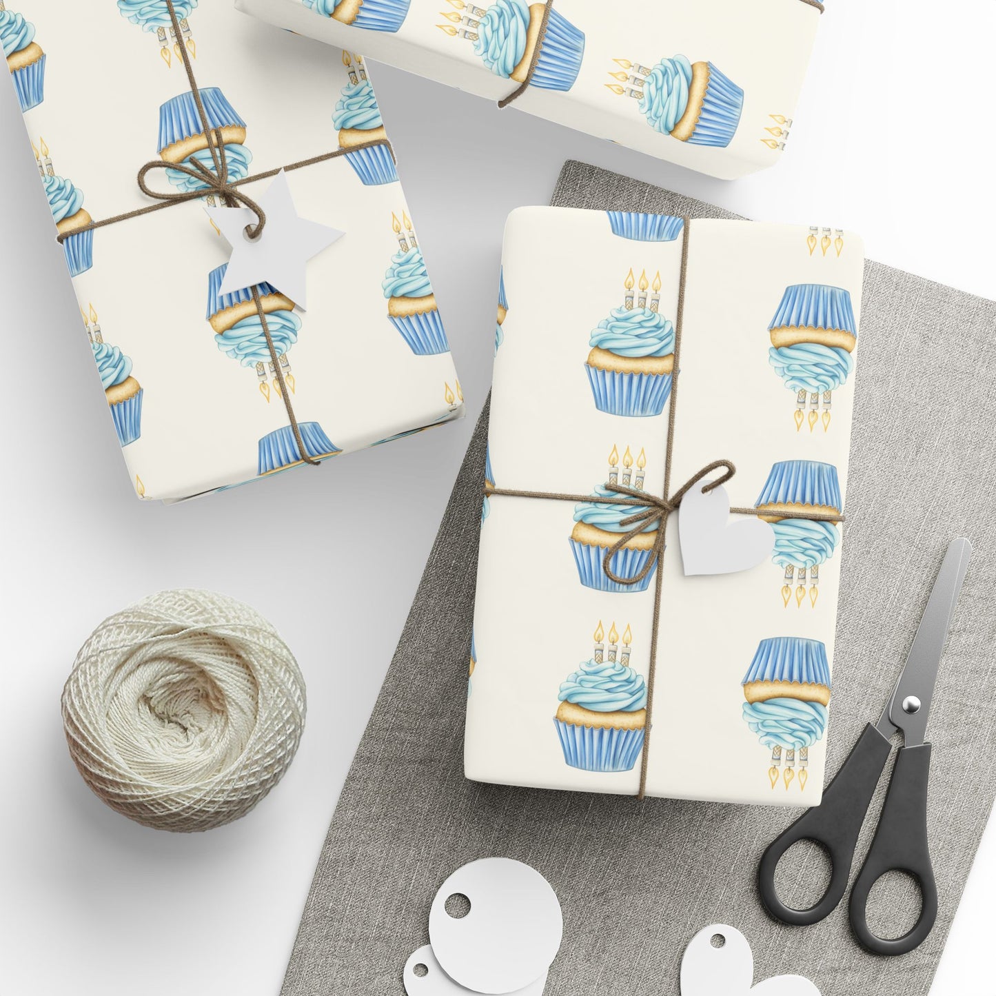Festive Wrapping Papers with Cupcake Design
