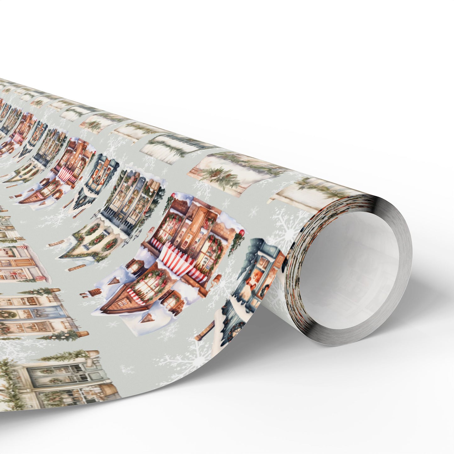 Holiday High Street – Quaint Christmas Village Shop Wrapping Paper