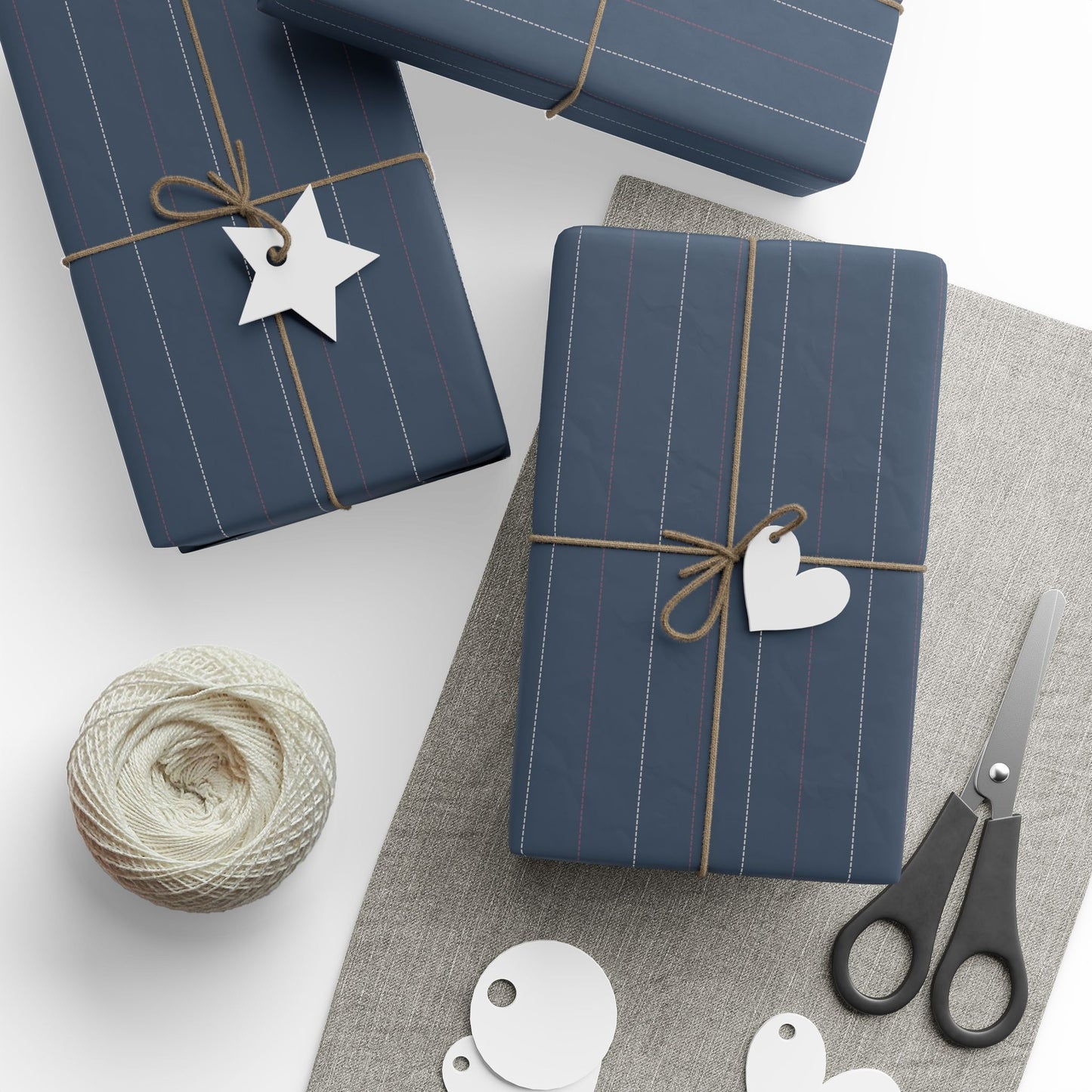 Elegant Navy Striped Wrapping Paper