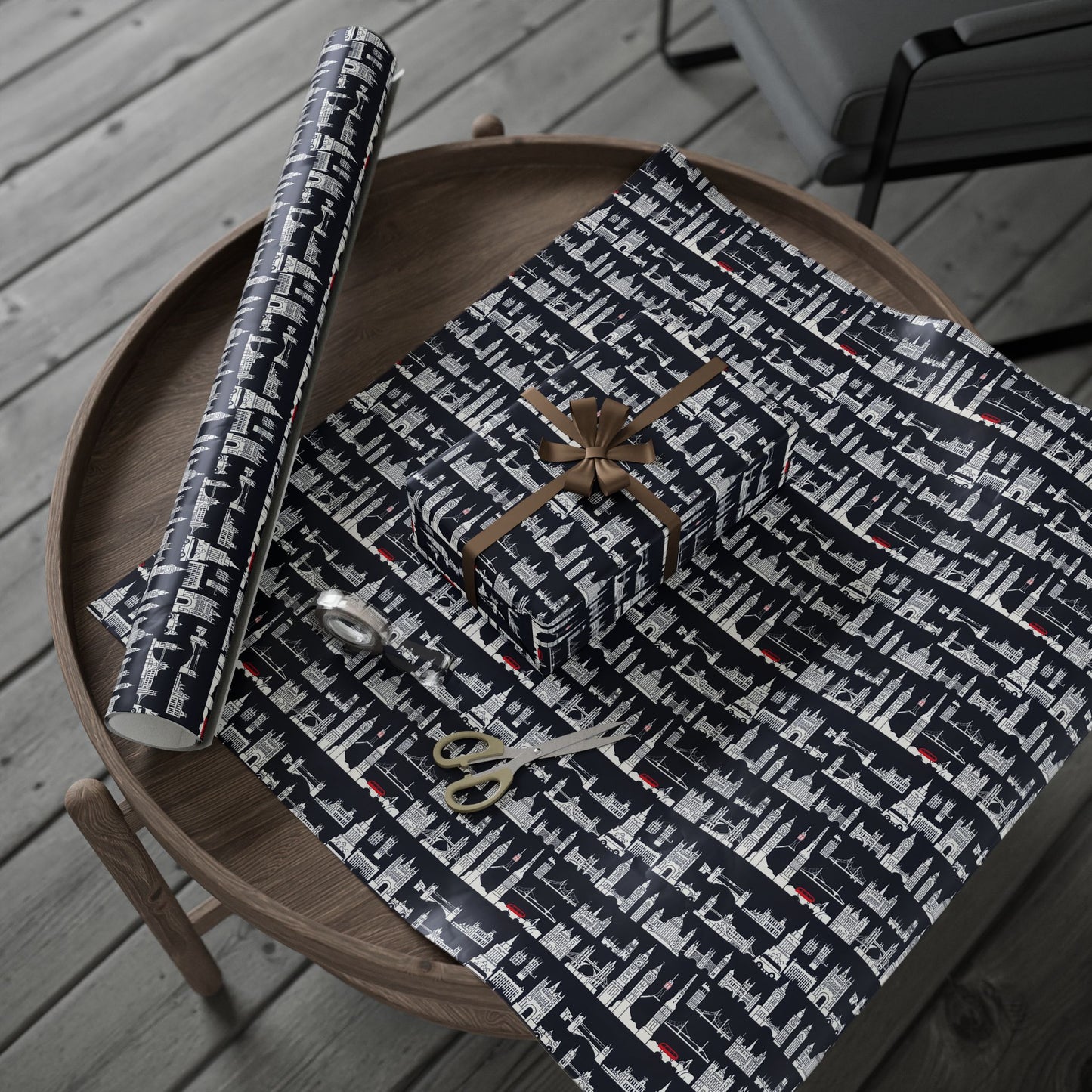 Cityscape Wrapping Paper – Elegant Gift Wrap for Holidays