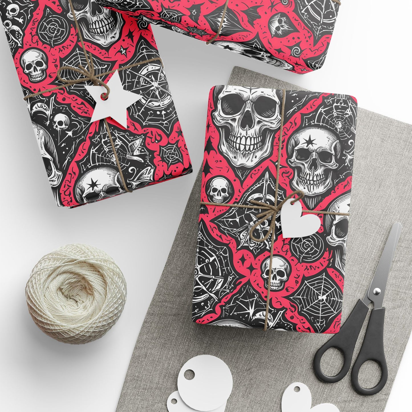 Pink Gothic Skull Wrapping Paper