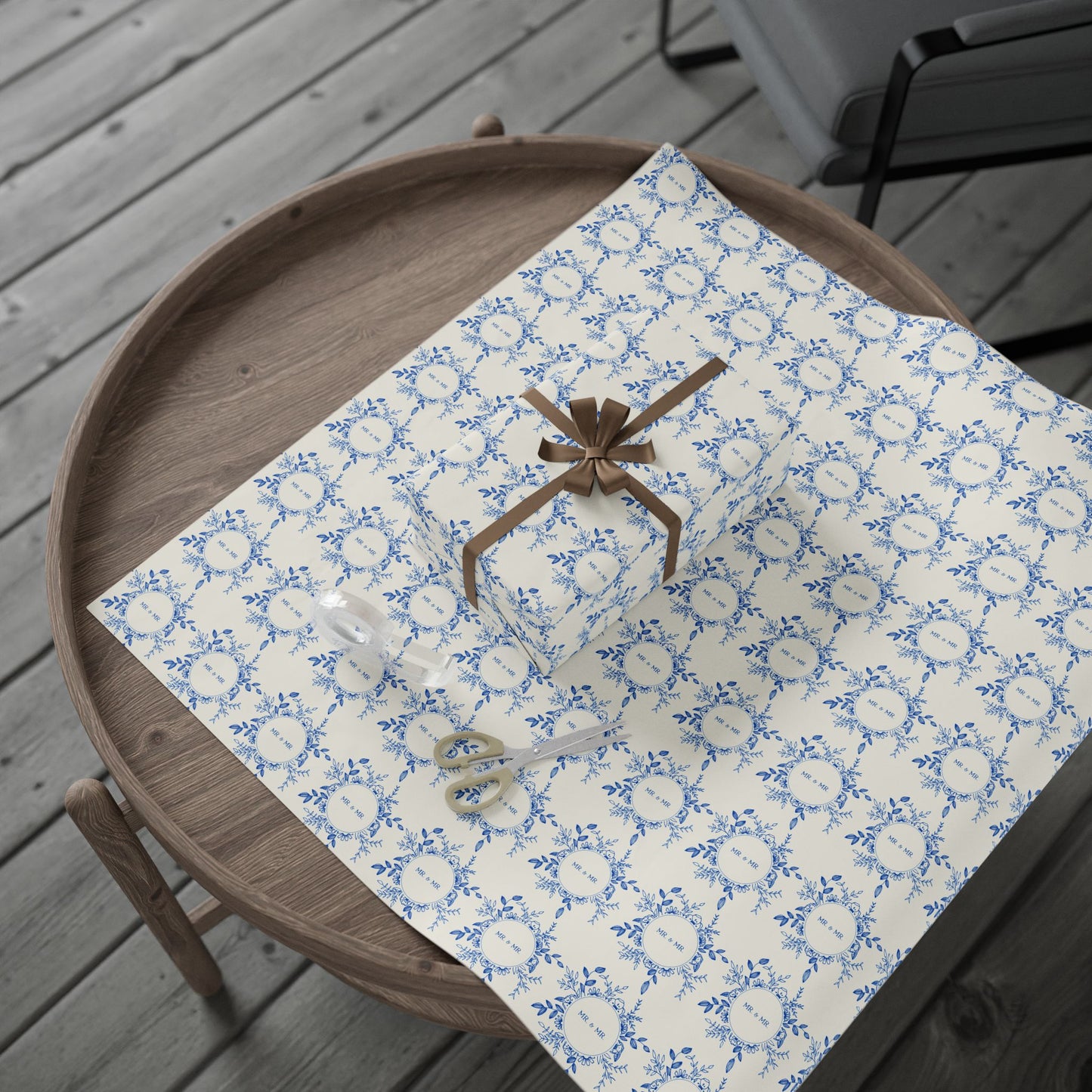 Mr. & Mr. Blue Gift Wrapping Paper