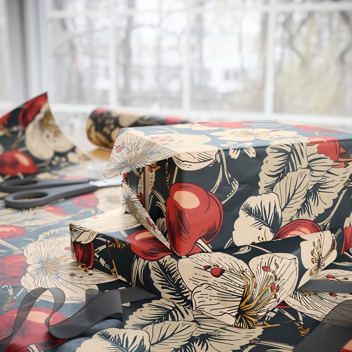 Vintage Cherry and Cherry Blossom Wrapping Papers