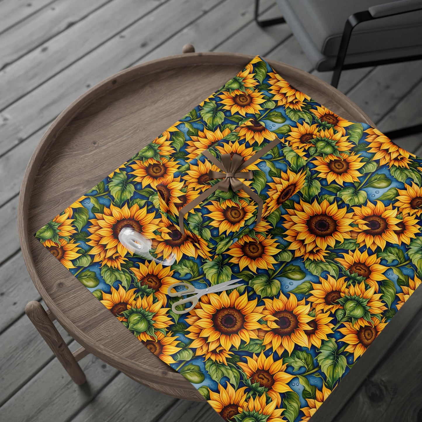 Vibrant Sunflower Patterned Wrapping Papers