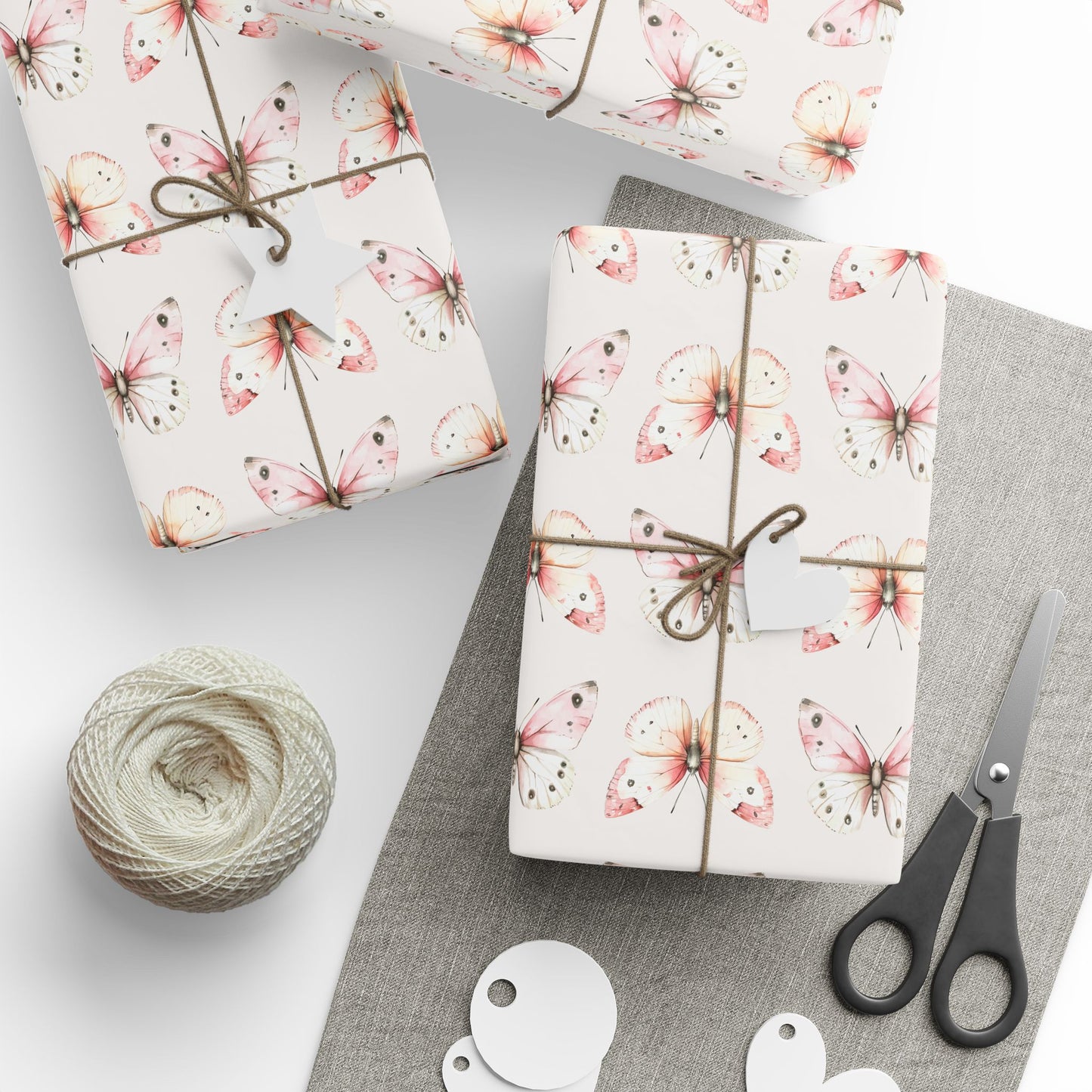 Wrapping Papers - Elegant Pink Butterfly Design for Birthdays and Special Occasions