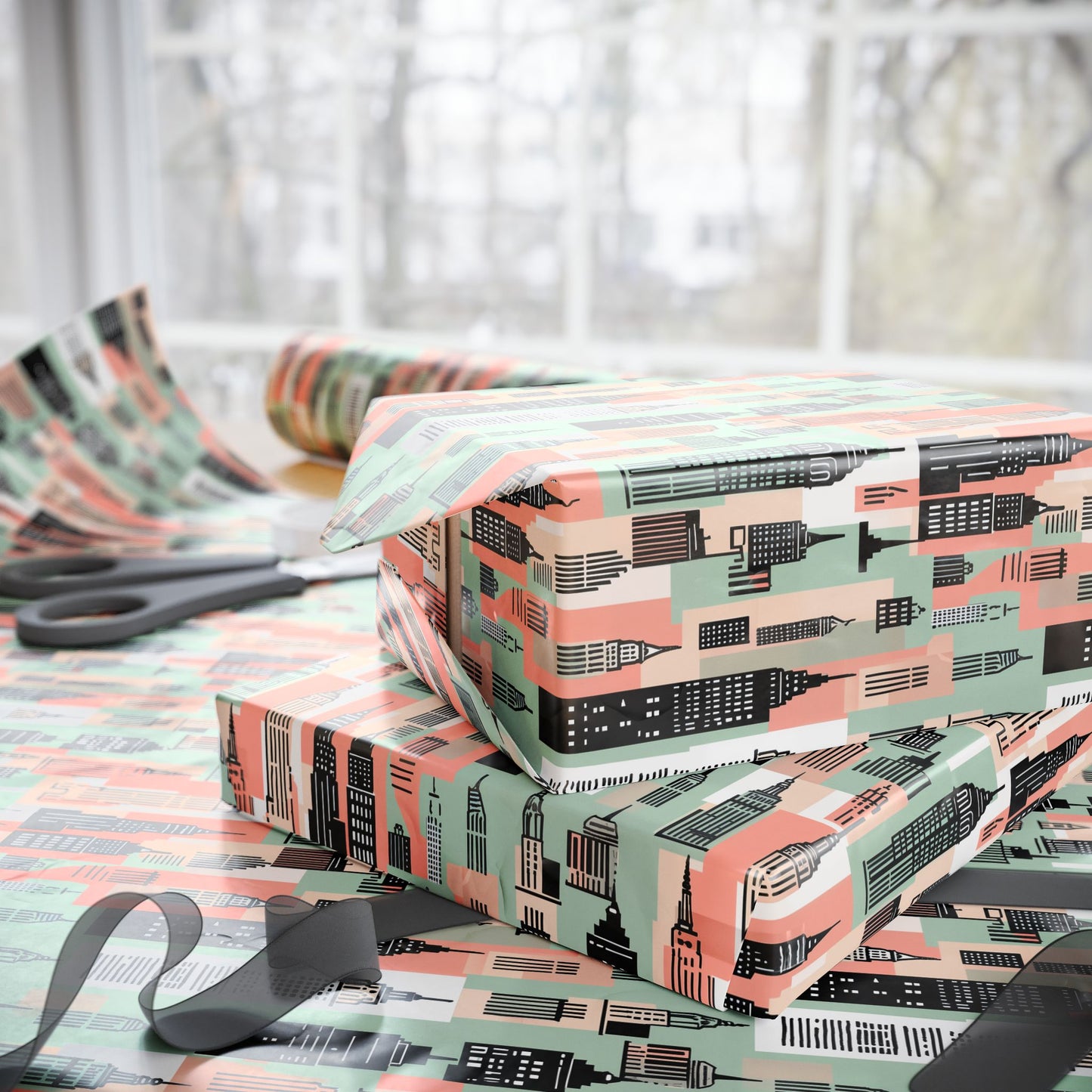 Chic Cityscape Wrapping Paper