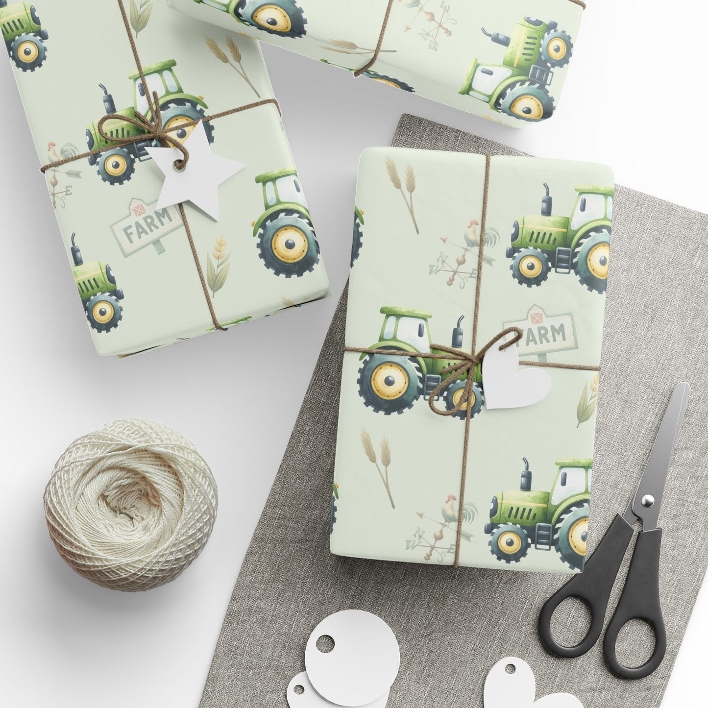 Green Tractor - Themed Wrapping Paper