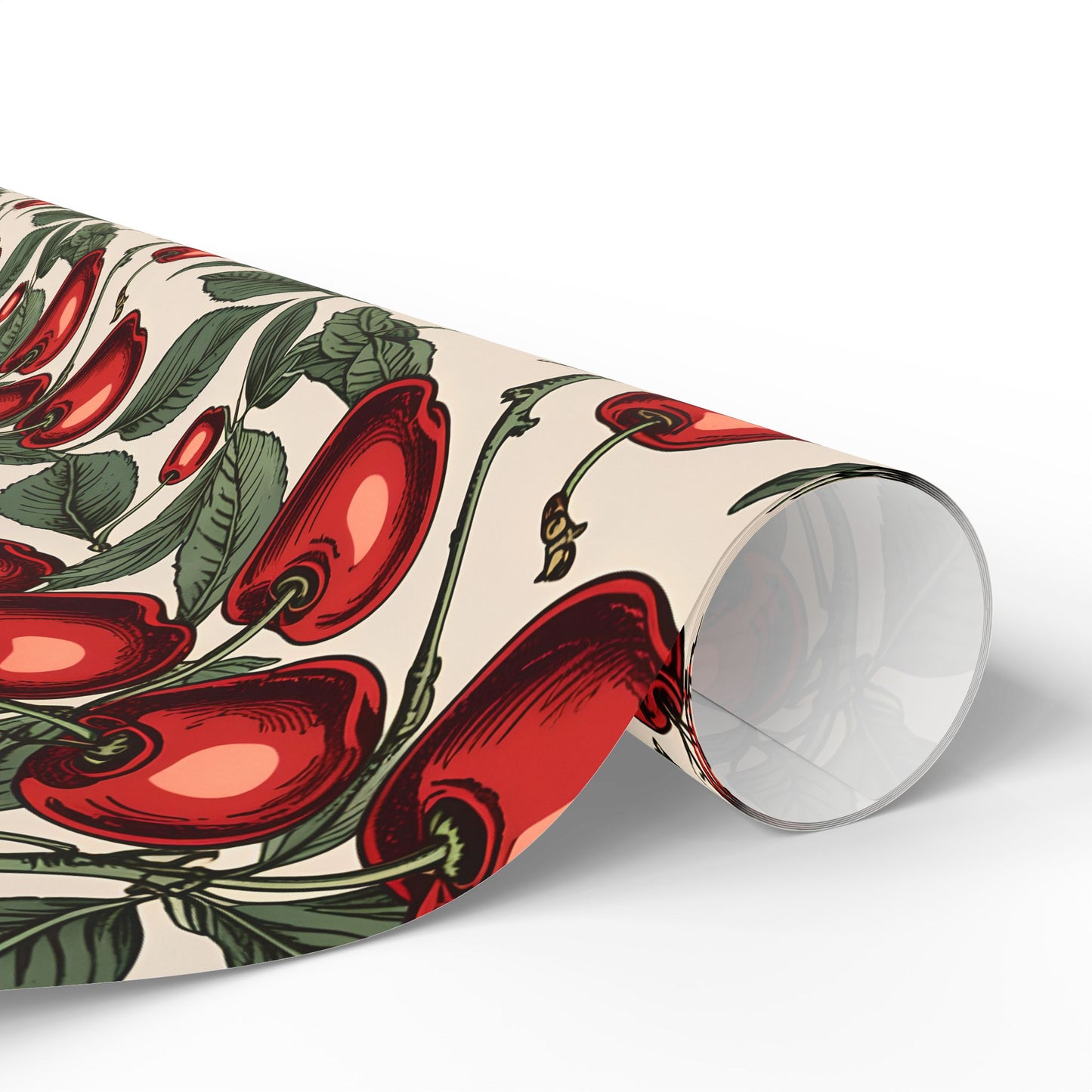 Elegant Cream Background with Cherry Delight Wrapping Paper
