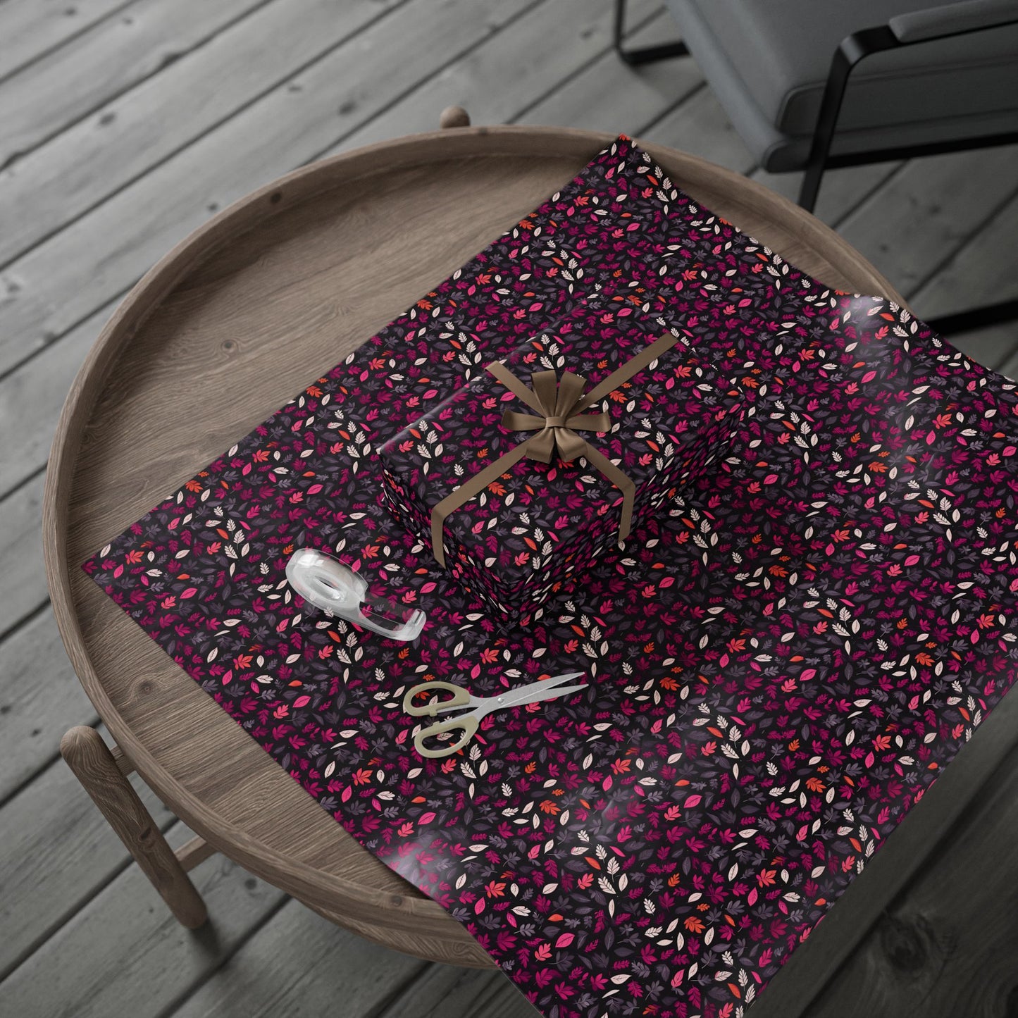 Colorful Pink Leaf Wrapping Paper