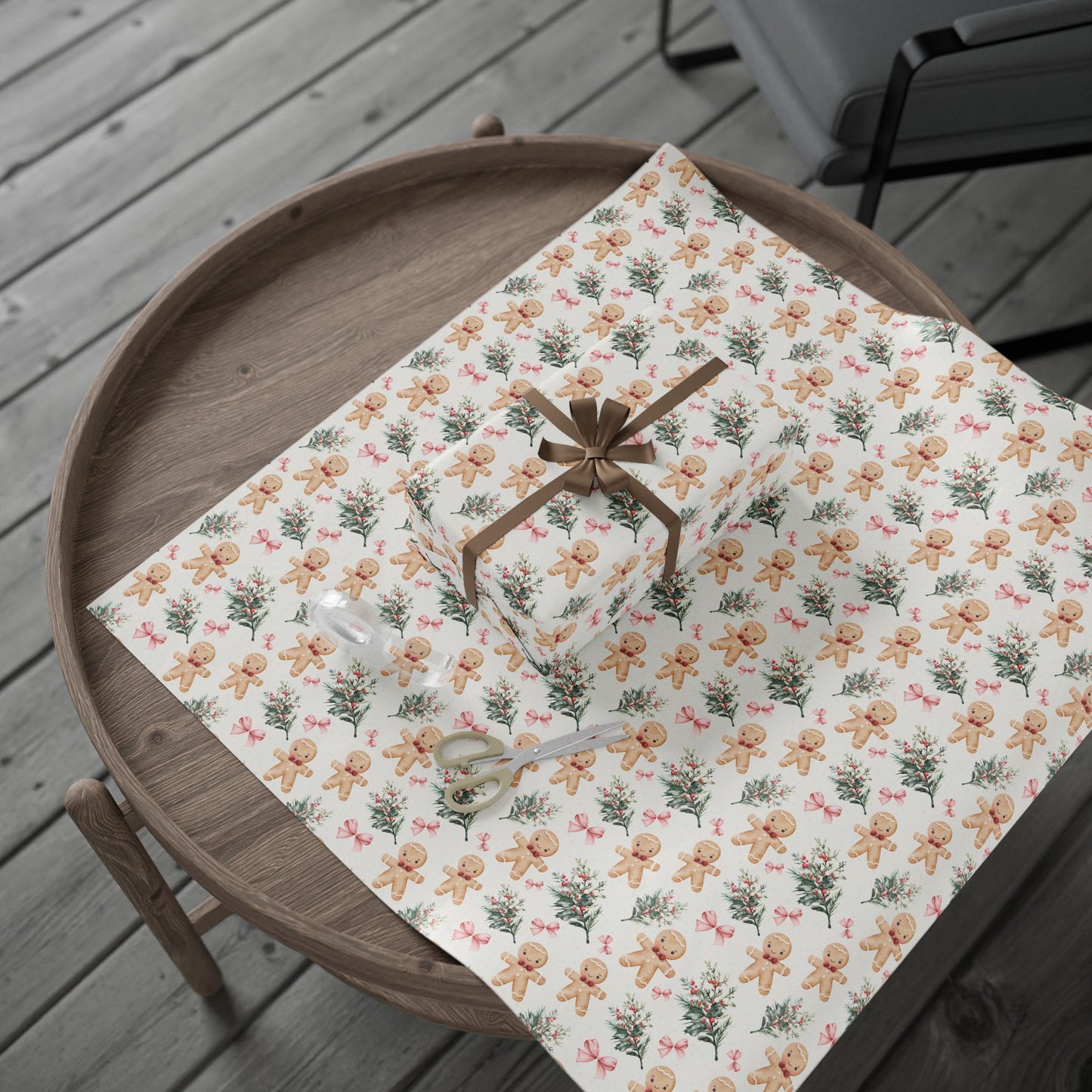 Bow - Tied & Baked – Gingerbread Glam Wrapping Paper