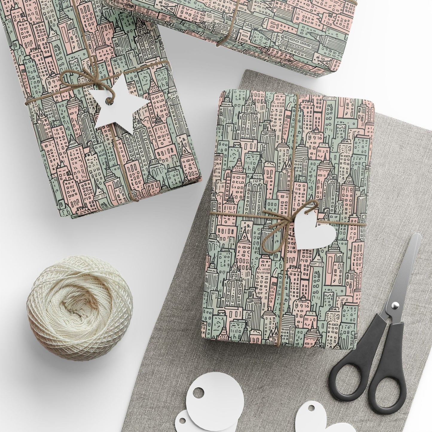 Wrapping Papers - Abstract Pastel Cityscape Gift Wrap