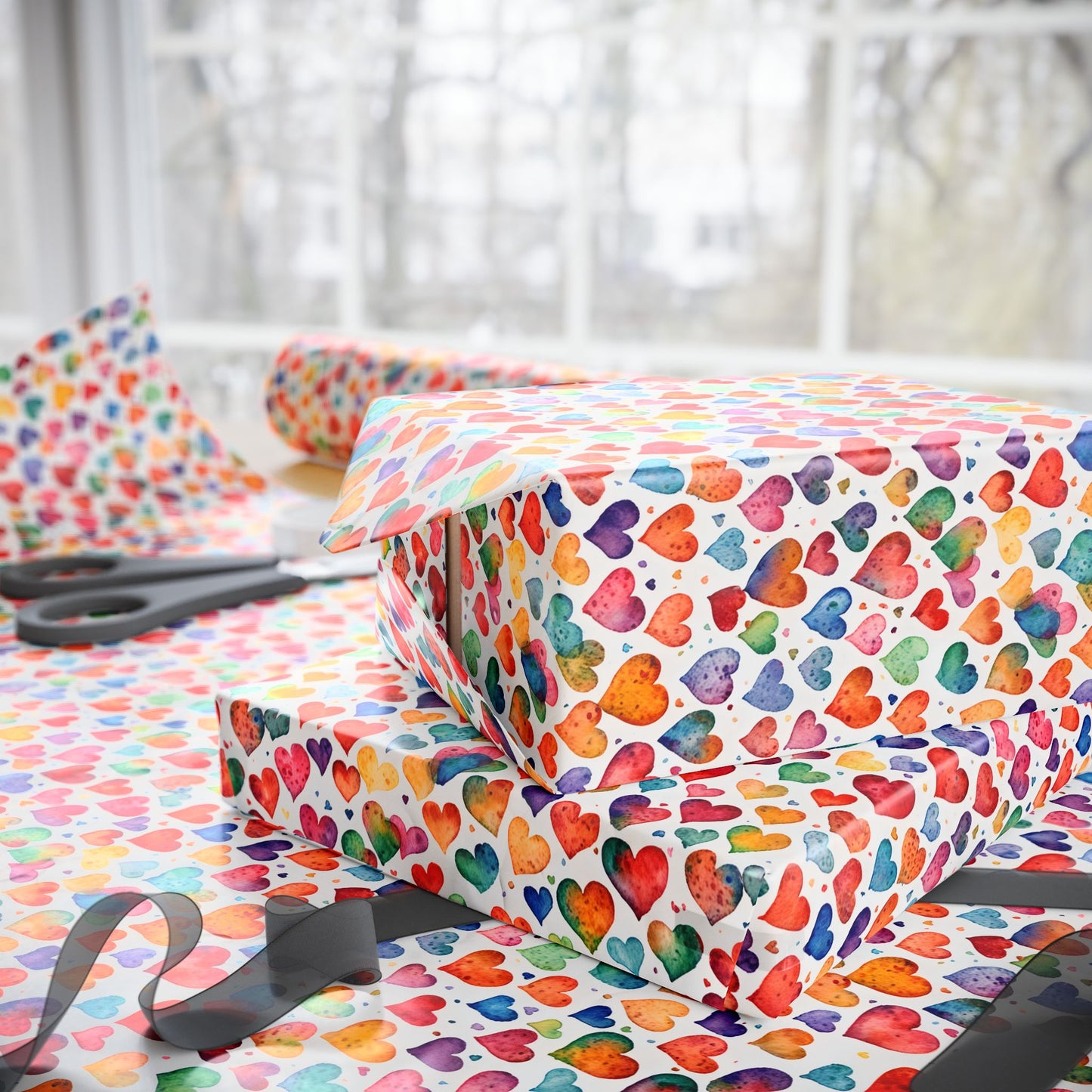 Colorful Heart Wrapping Paper - Gift Wrap
