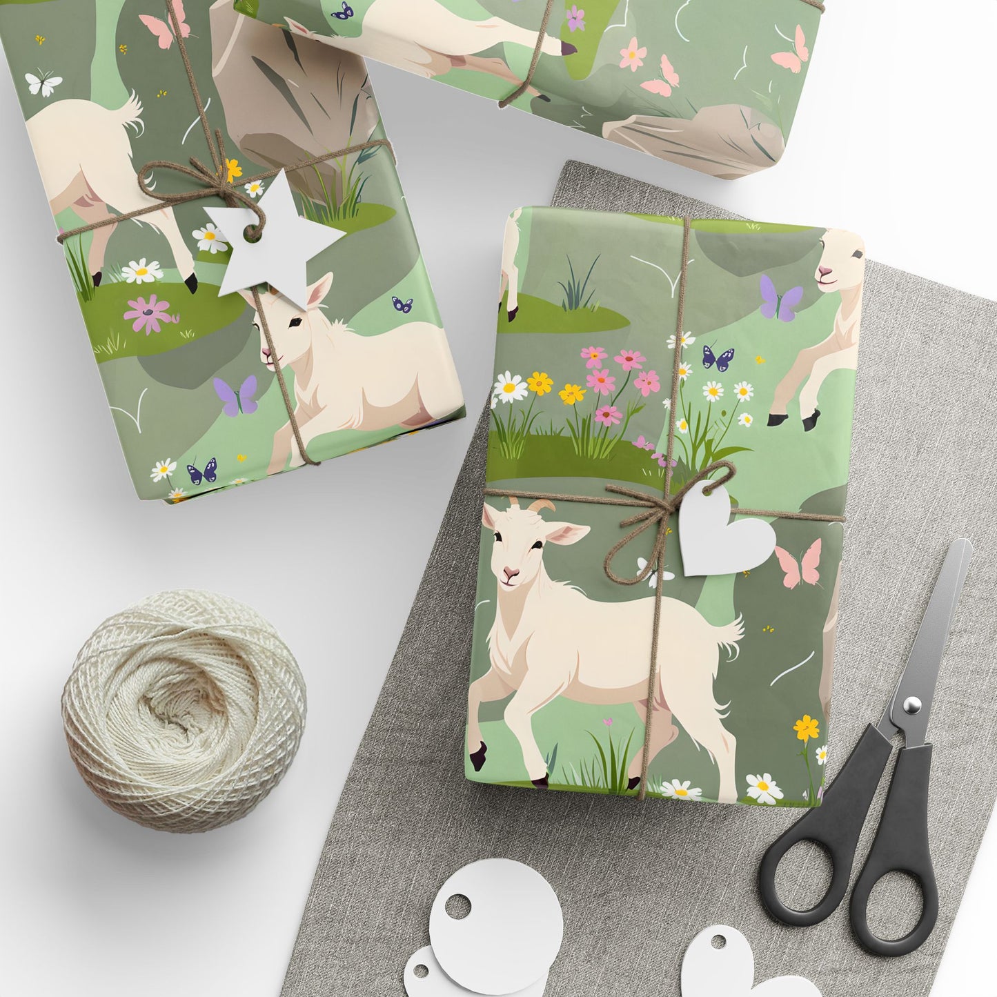 Pastel Green Goat Farmhouse Chic Touch