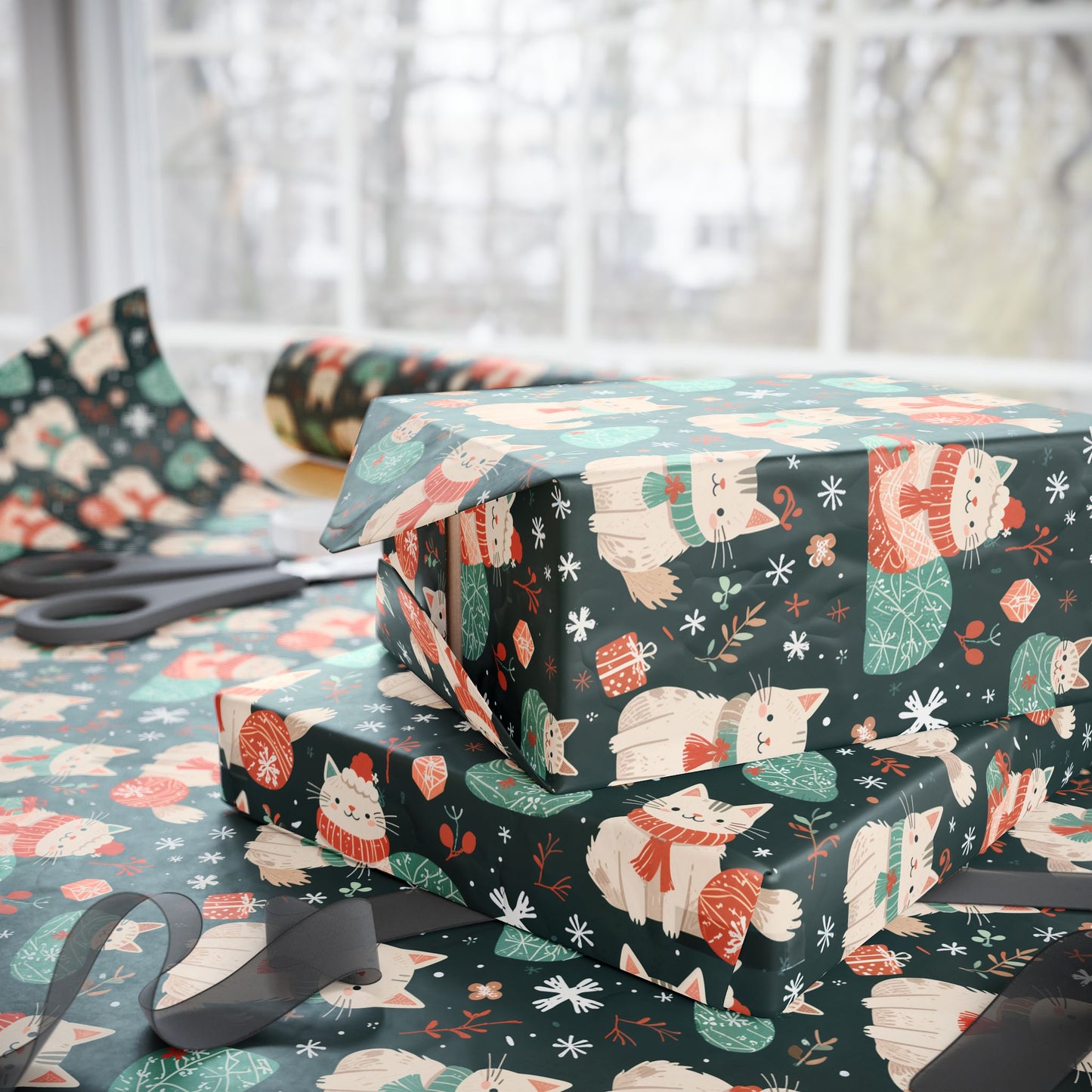 Purrfectly Cozy Cats – Holiday Wrapping Paper