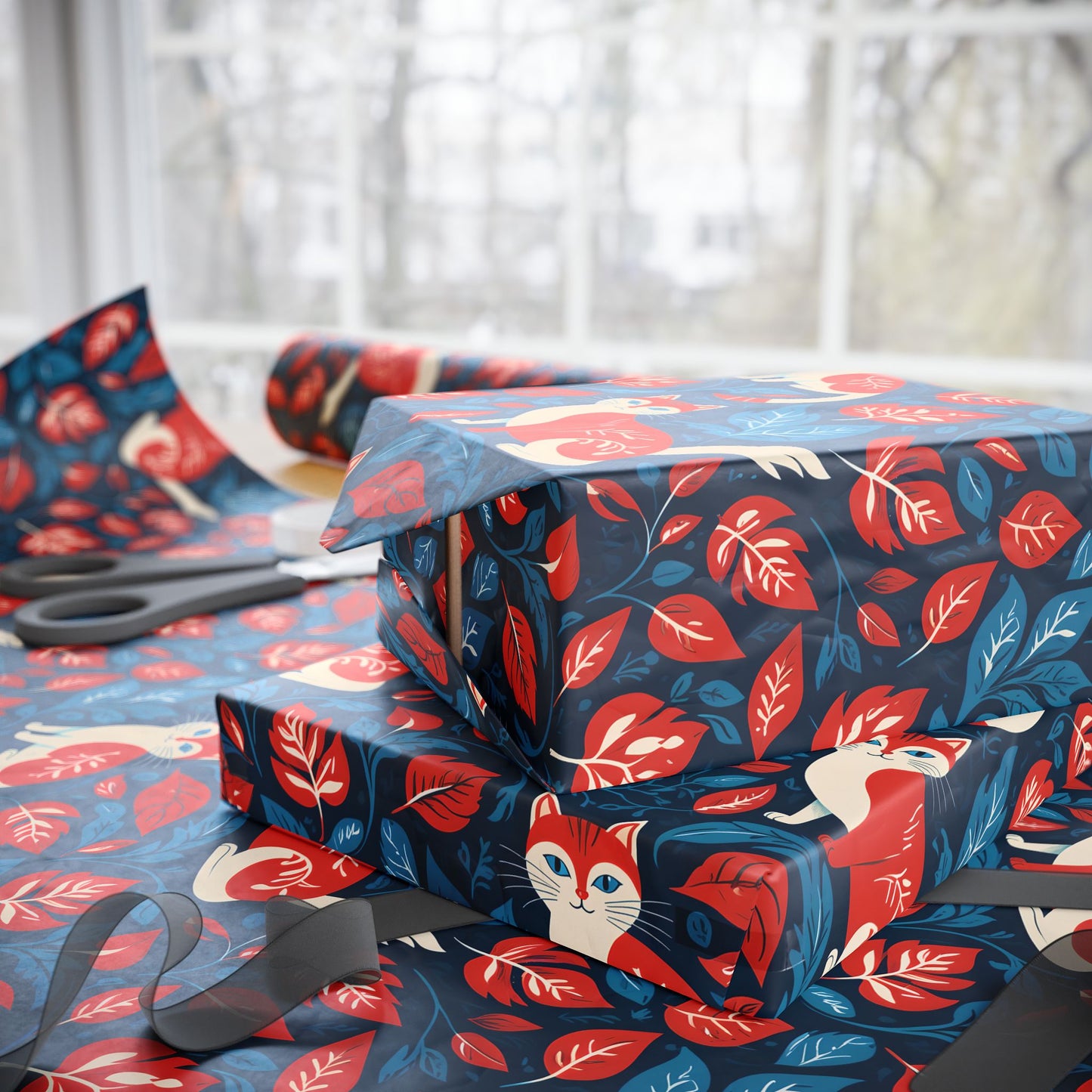Retro - Inspired Botanical Design with Cats