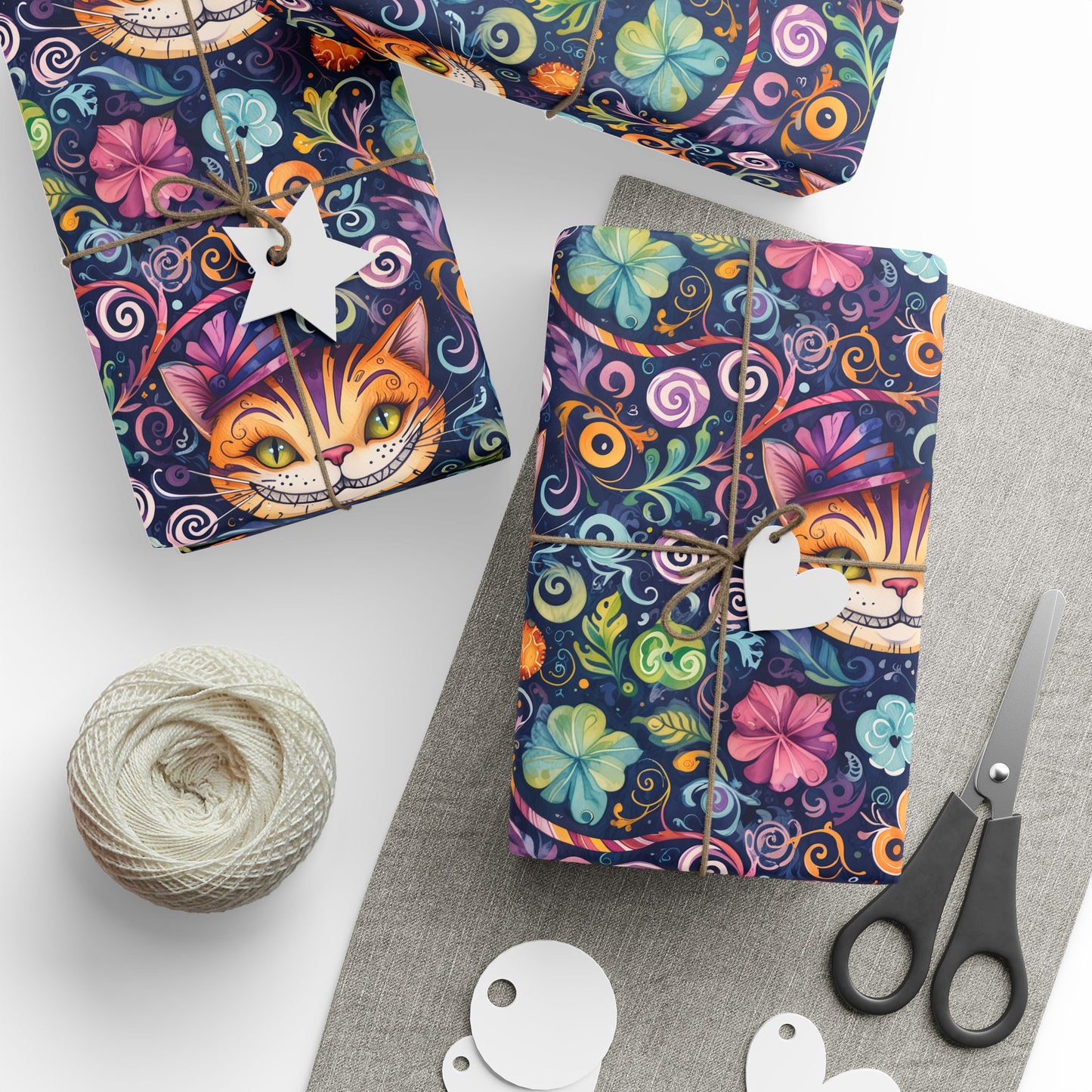 Cheshire Cat Vibrant Abstract Wrapping Paper