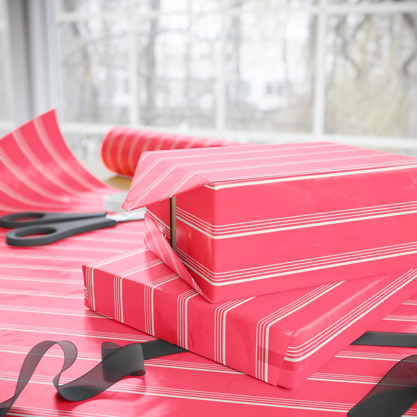 Pink Striped Wrapping Papers for Gift Giving