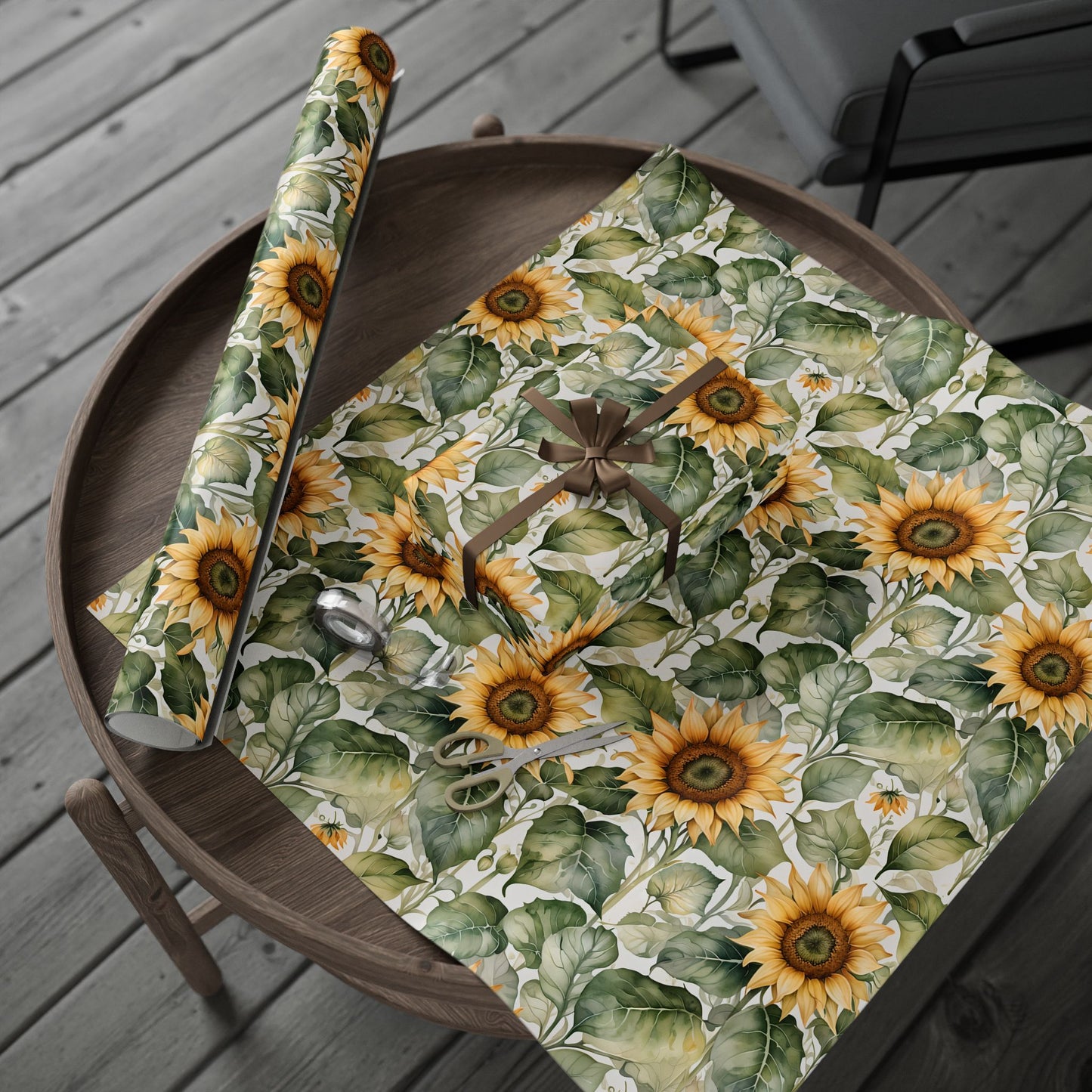 Cheerful Sunflower Patterned Gift Wrap