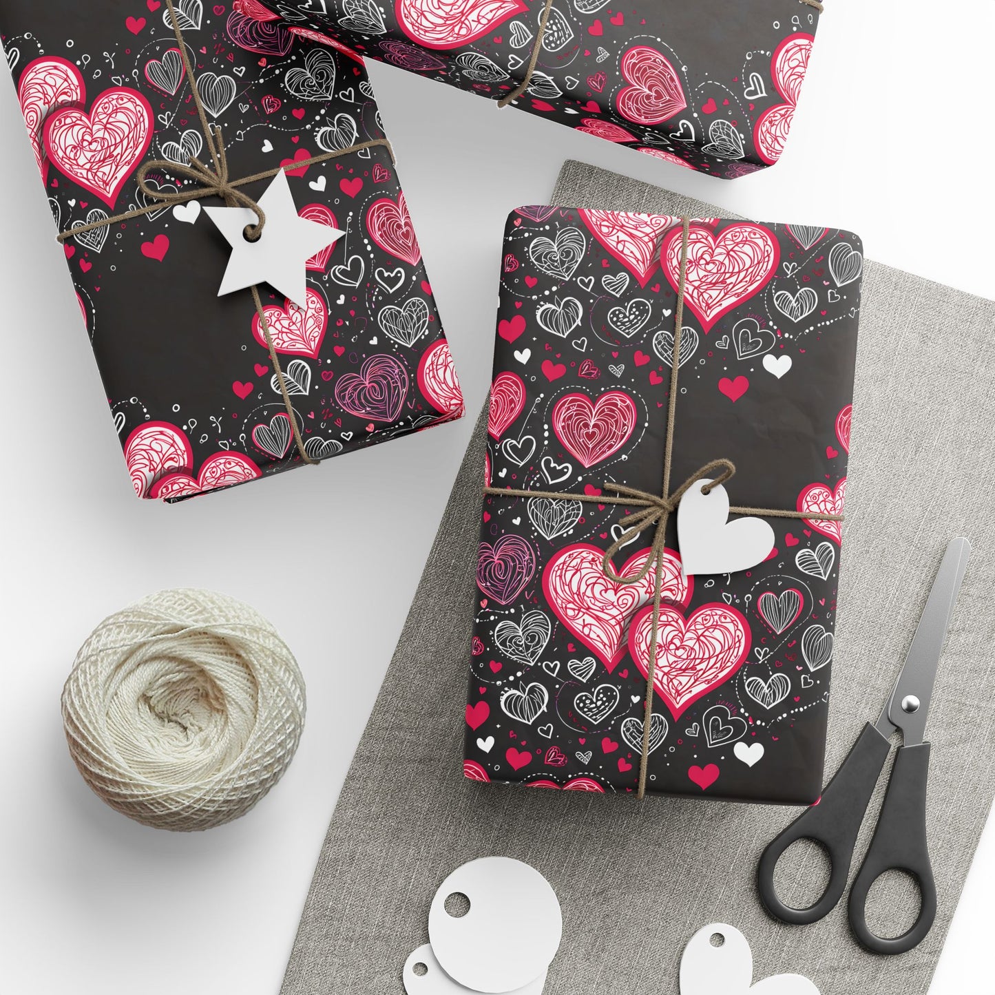 Romantic Hearts Wrapping Paper
