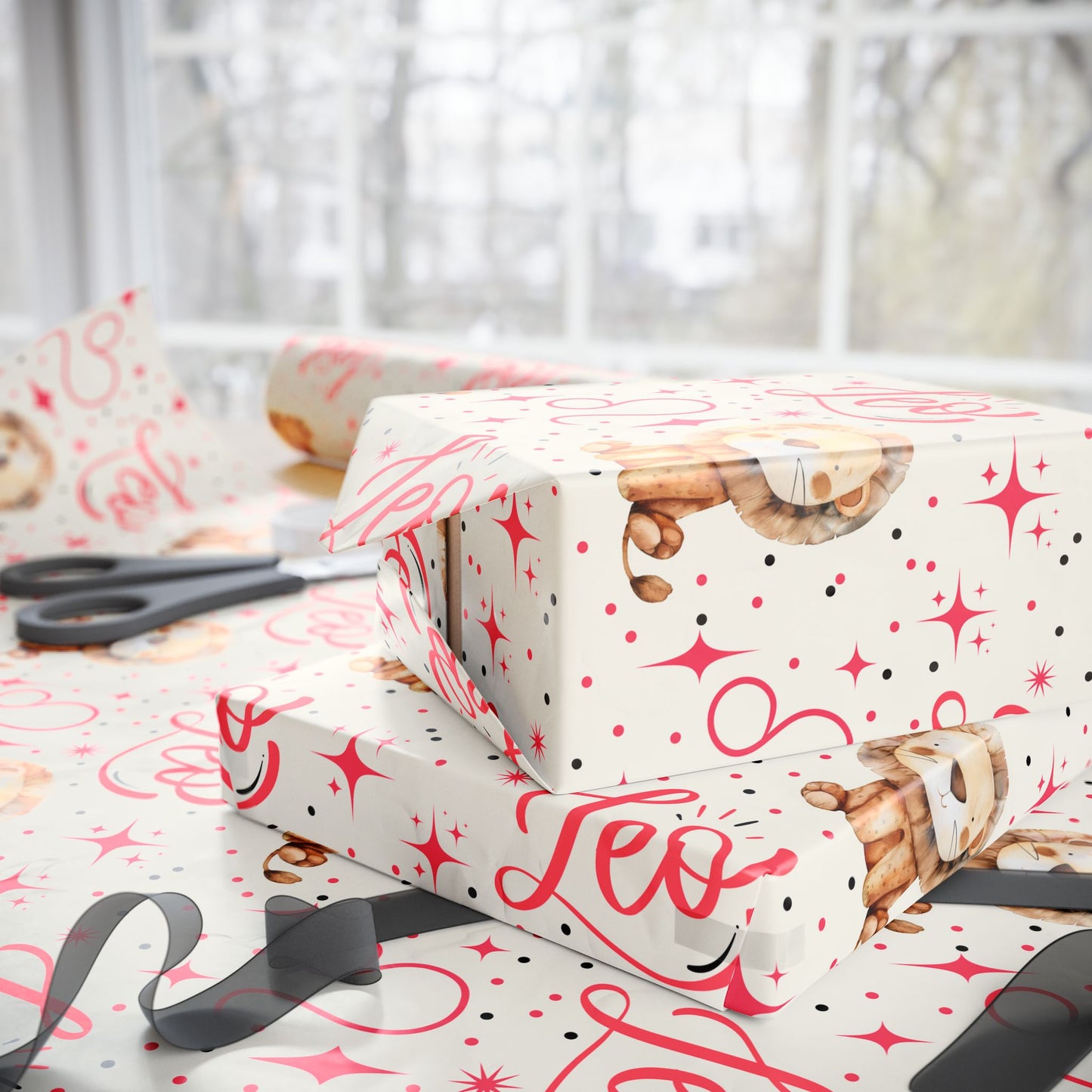 Lionhearted Luxe – Leo Zodiac Wrapping Paper