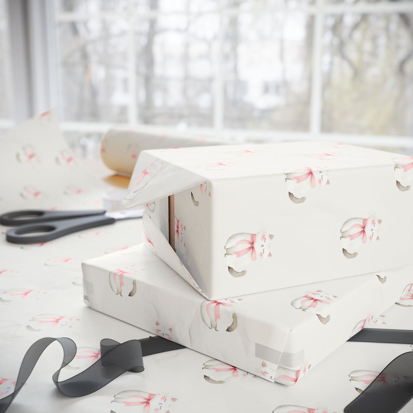 Grey Kitties Gift Wrap