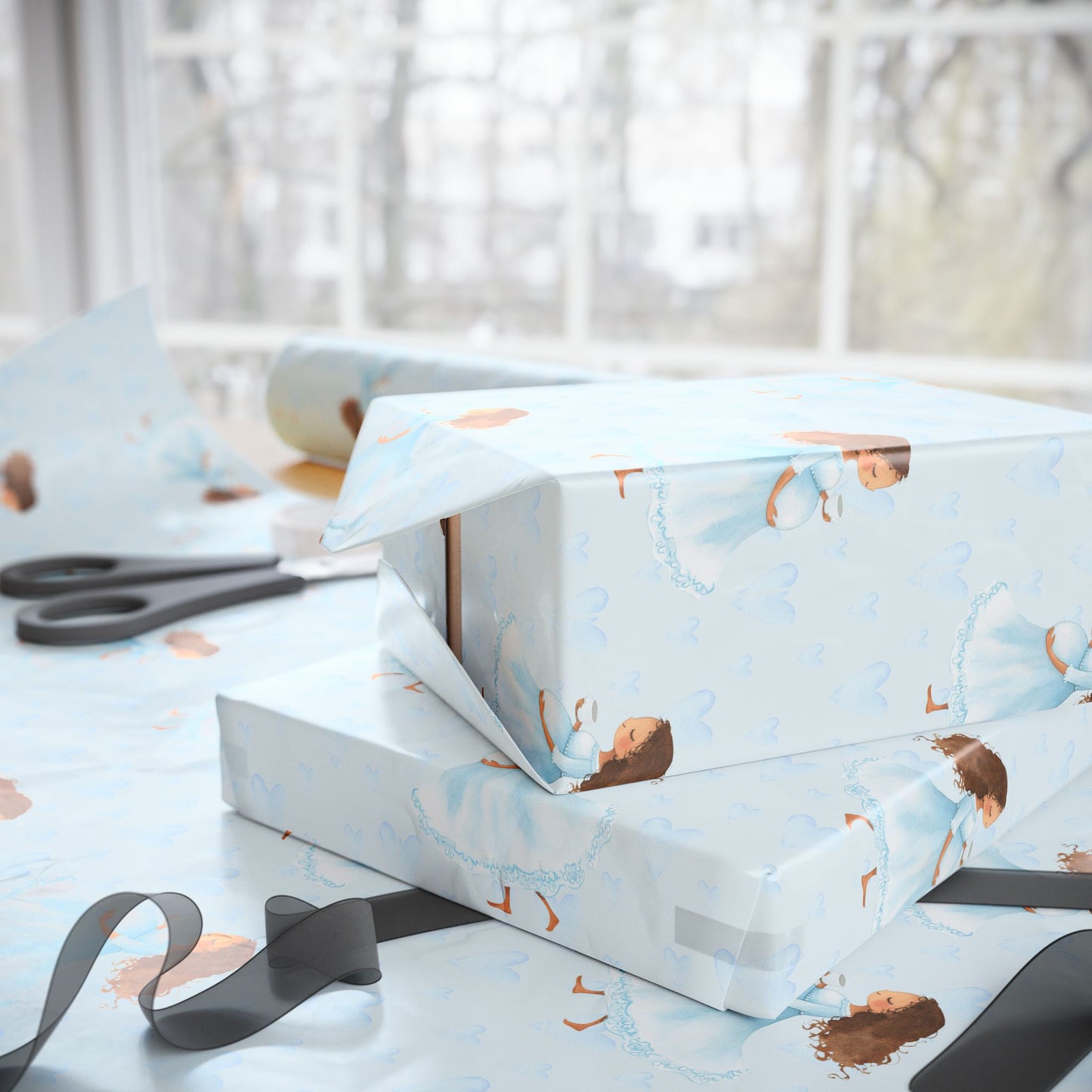 Blue Heart Maternity Gift Wrap