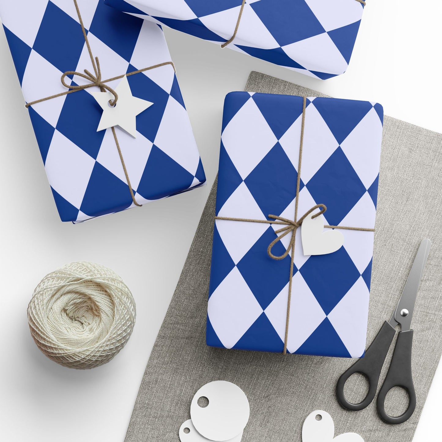 Blue on Blue Harlequin Pattern
