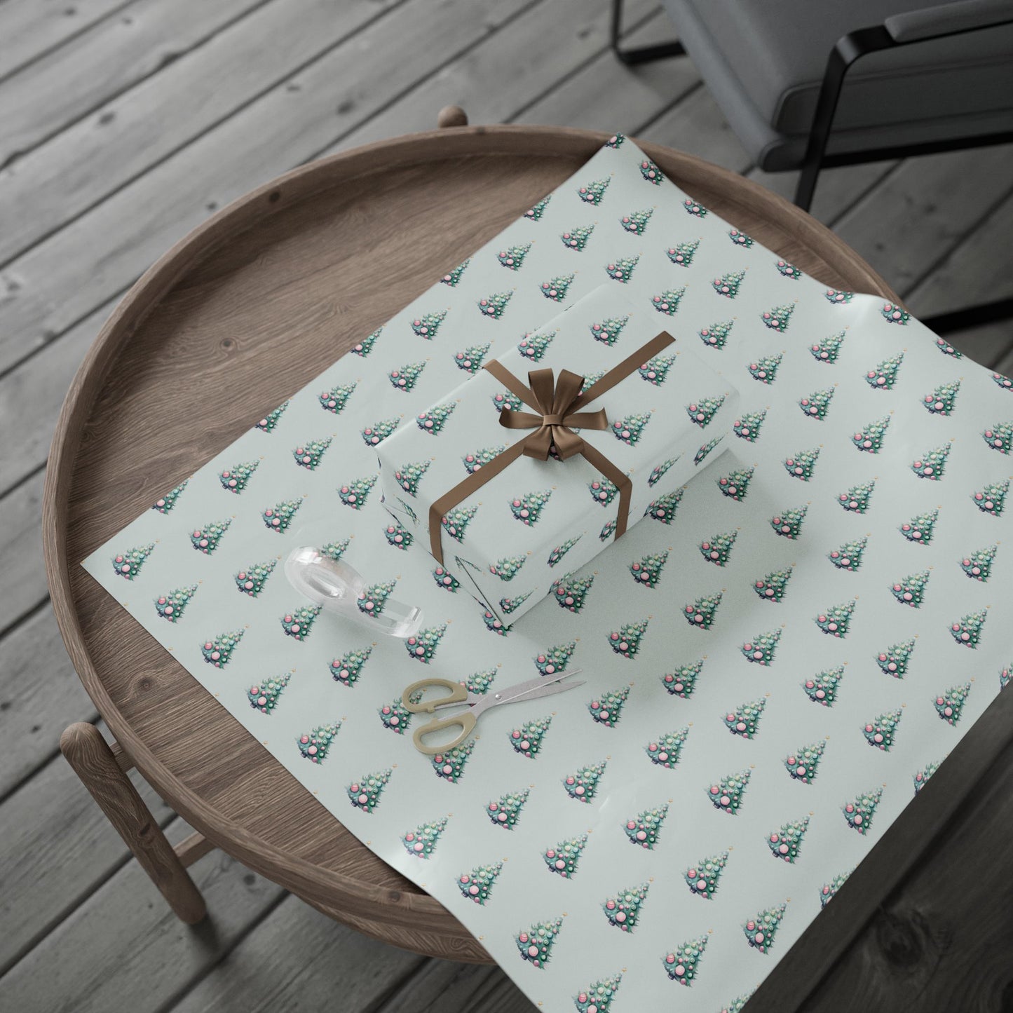 Pastel Pines – Dreamy Retro Christmas Tree Wrapping Paper
