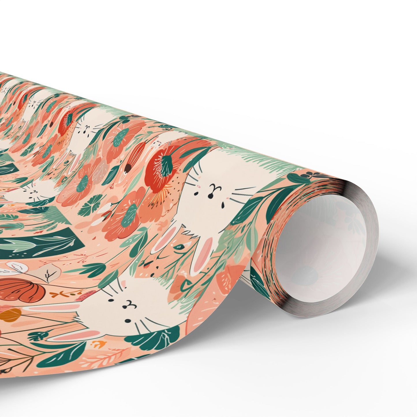 Bunny and Floral Wrapping Paper Roll