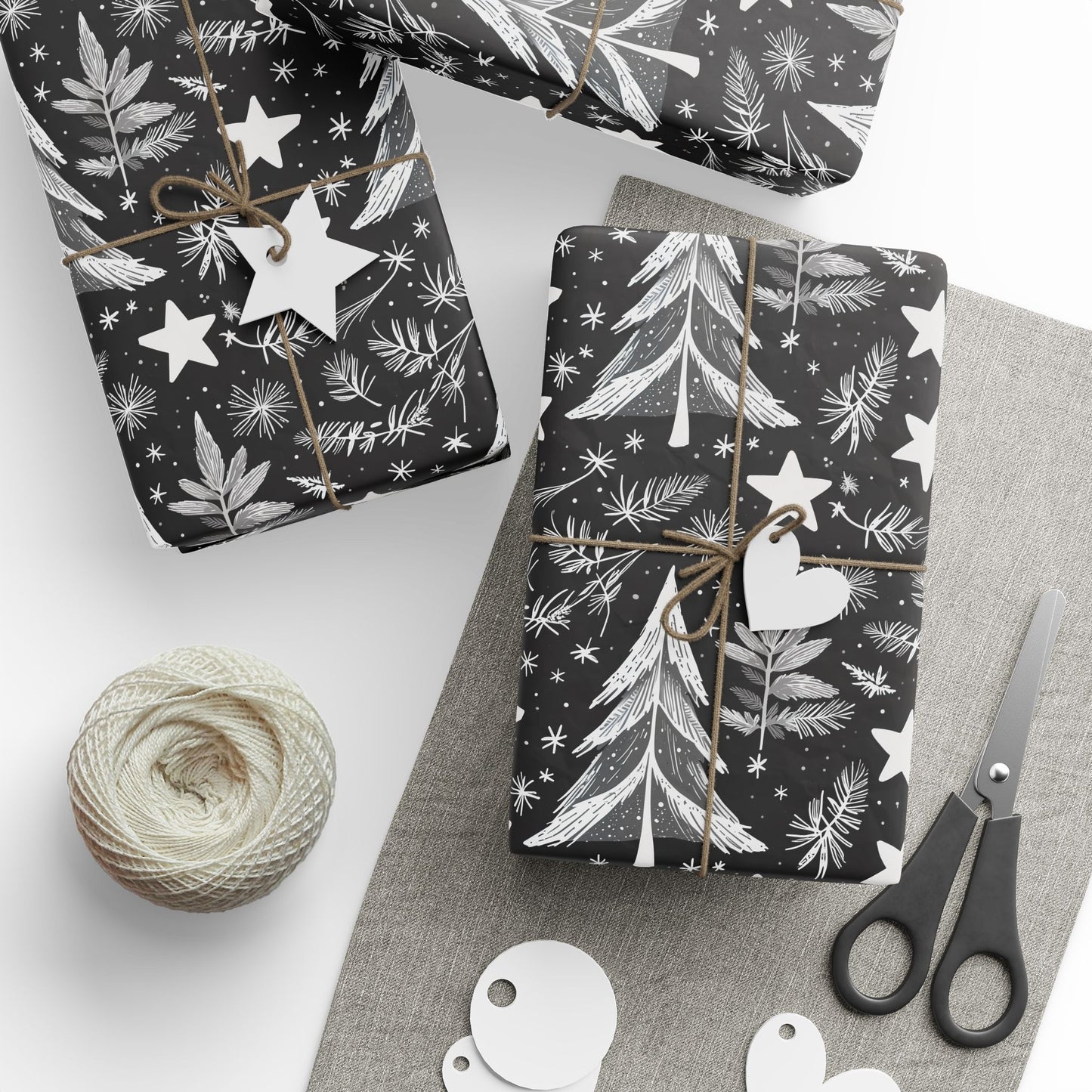 Monochrome Magic – Black & White Winter Wrapping Paper