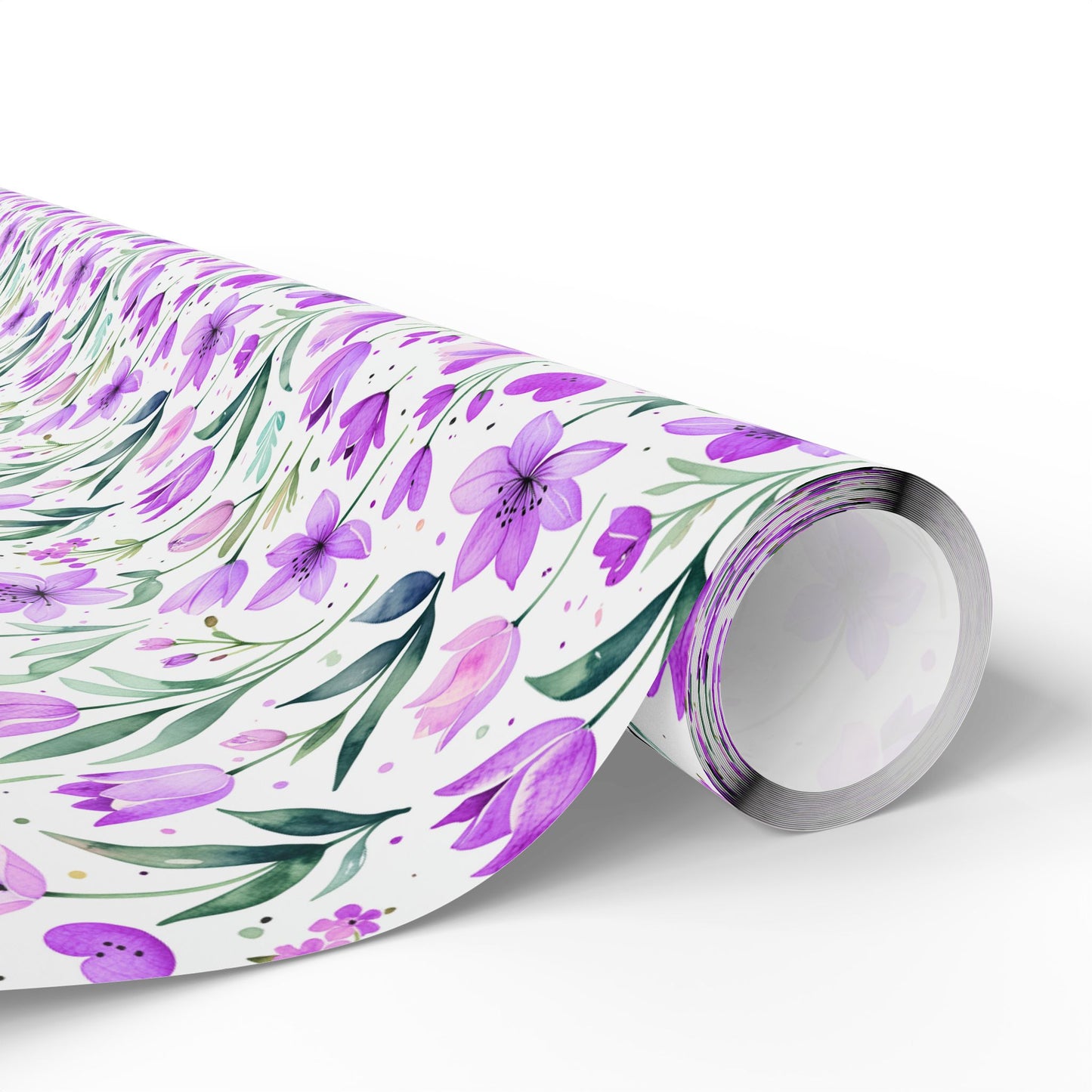 Purple Floral Gift Wrap Rolls