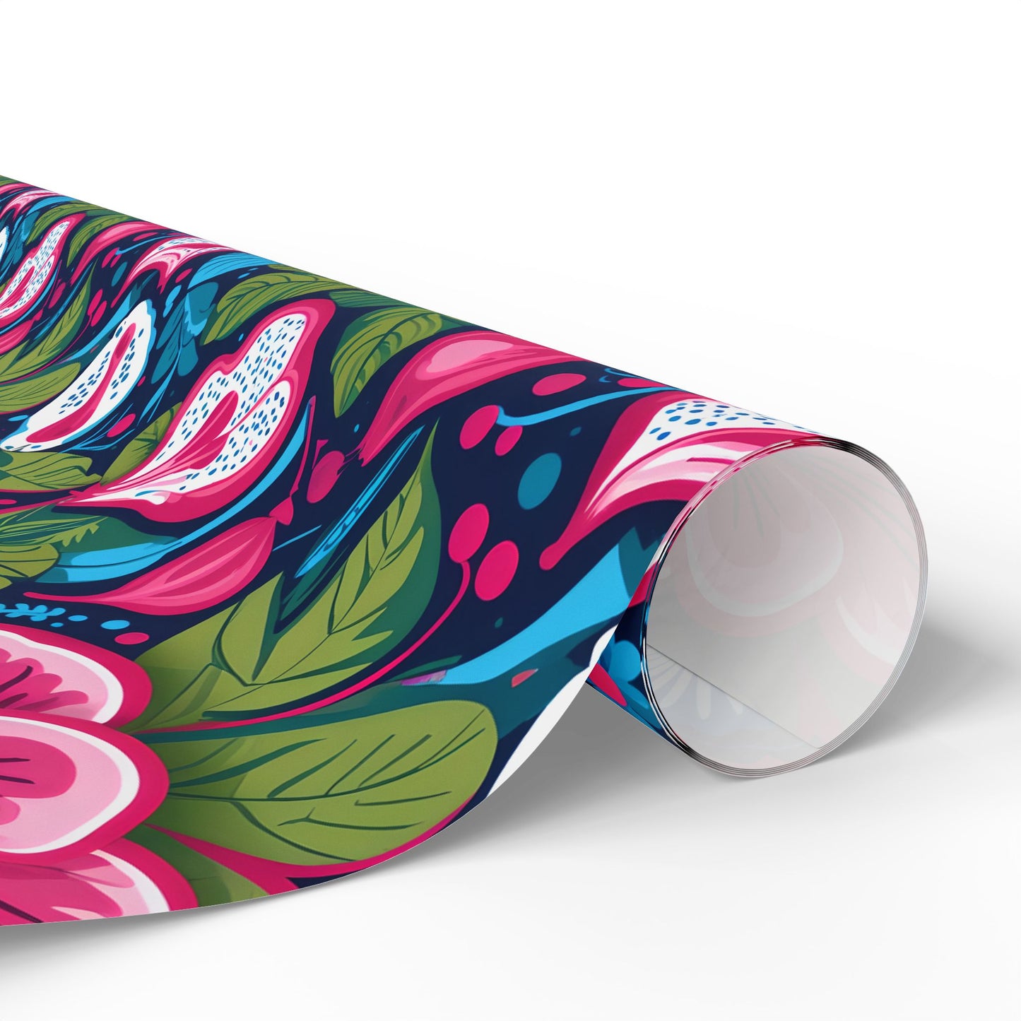 Colorful Pink & Aqua Flower Pattern Gift Wrap