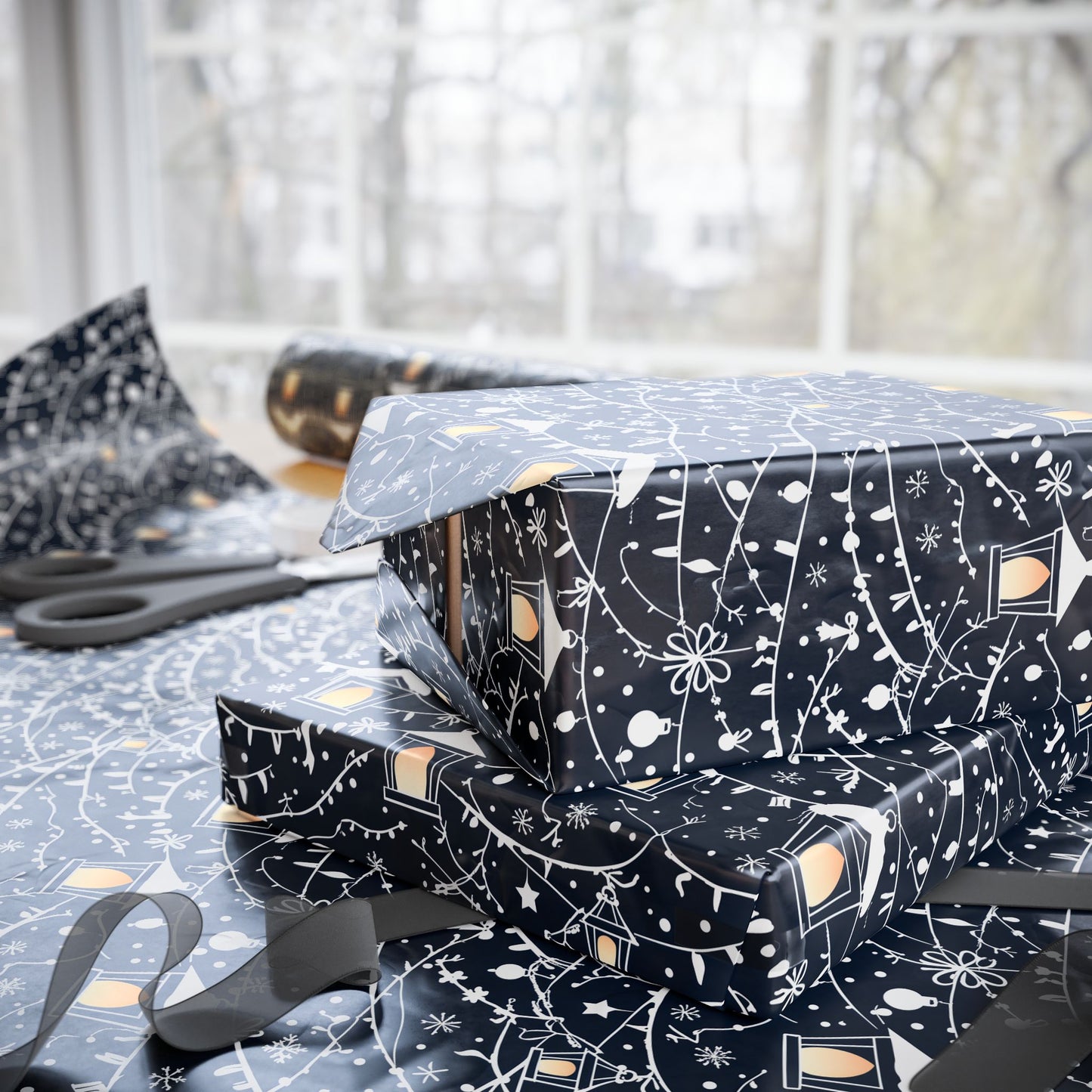 Lantern Glow – Cozy Lights Holiday Wrapping Paper