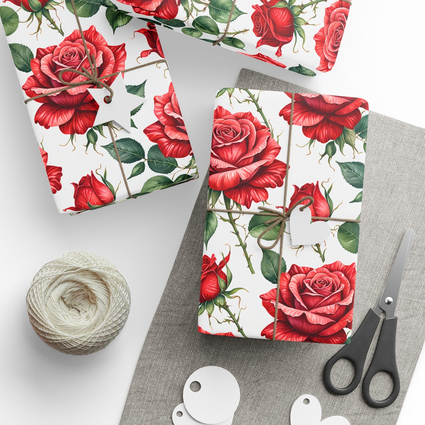 Chic Red Rose Wrapping Paper Roll