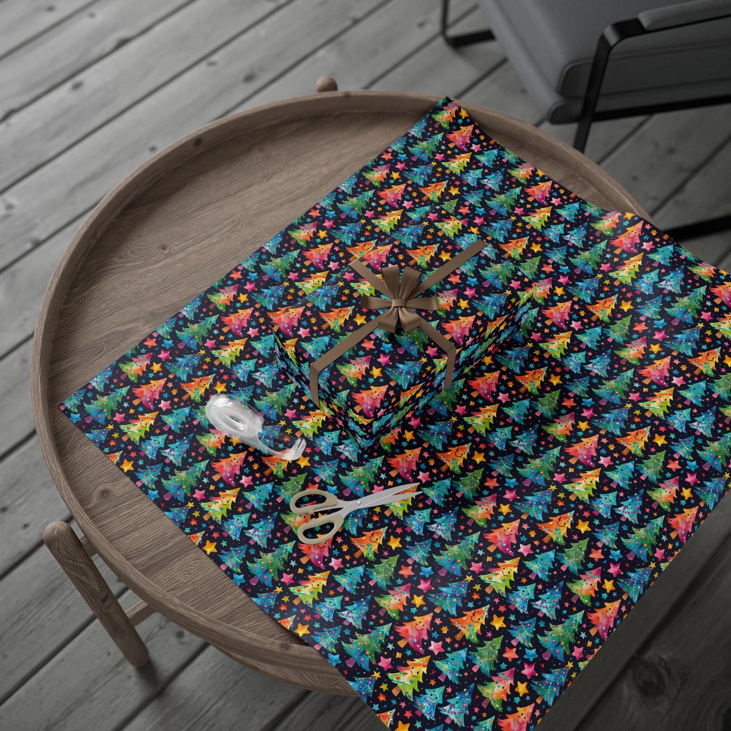 Tree - mendously Bright – Rainbow Christmas Tree Wrapping Paper