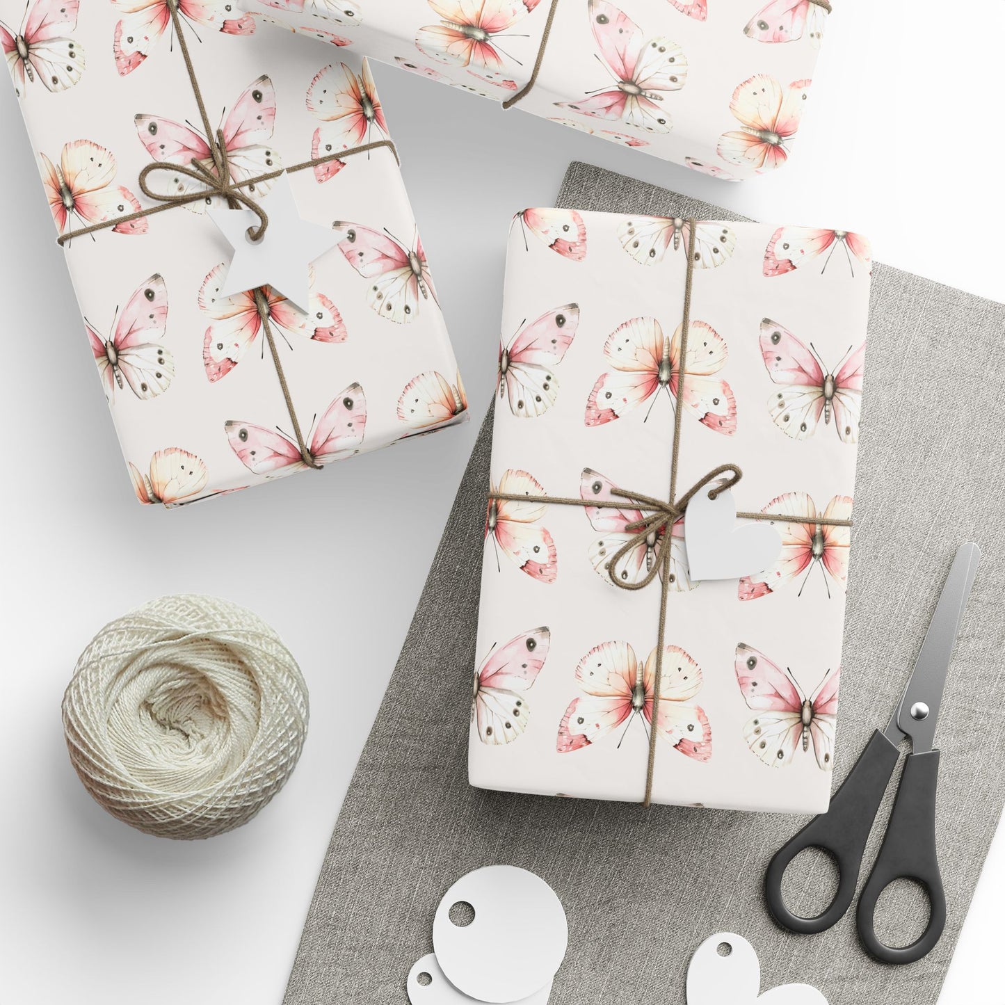 Wrapping Papers - Elegant Pink Butterfly Design for Birthdays and Special Occasions