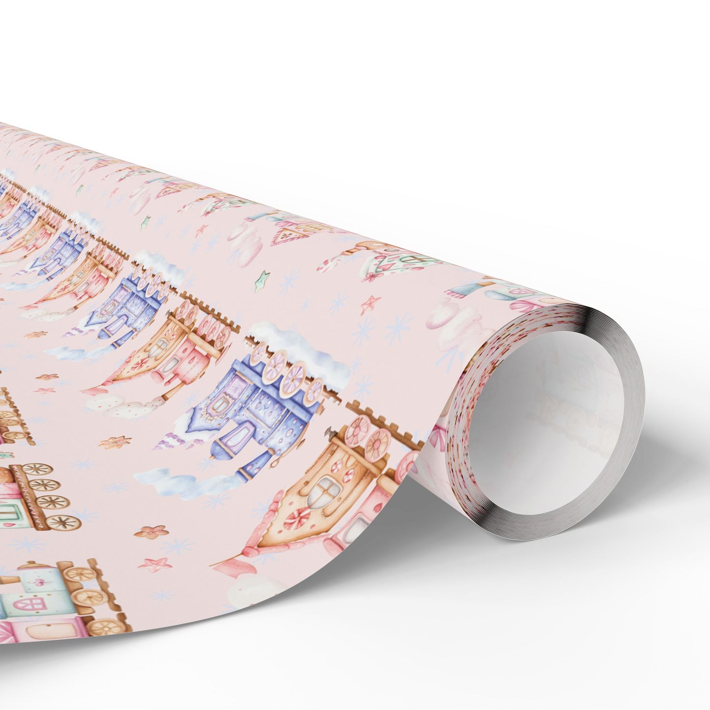 Candy Caboose Express – Gingerbread Train Wrapping Paper
