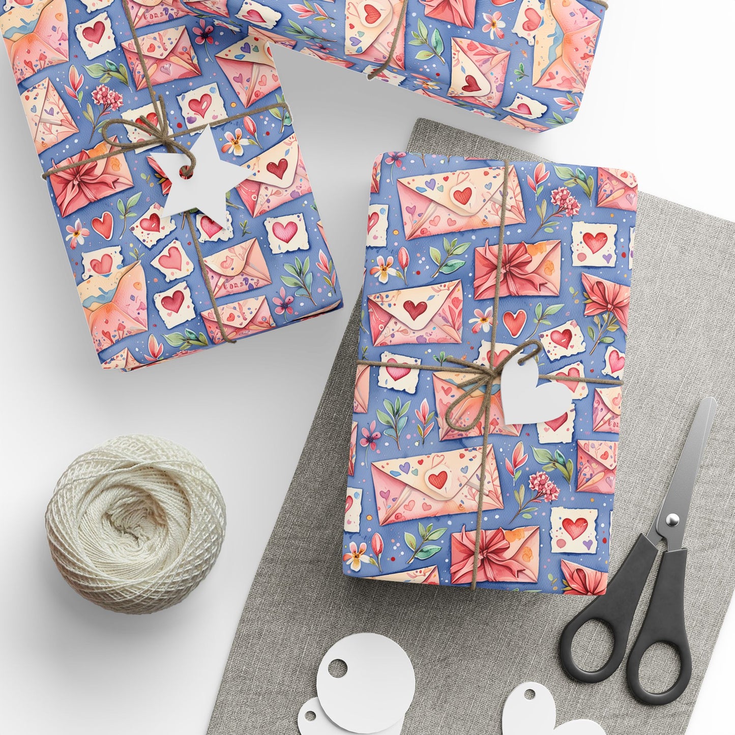 Valentine’s Day Hearts and Letter Wrapping Paper