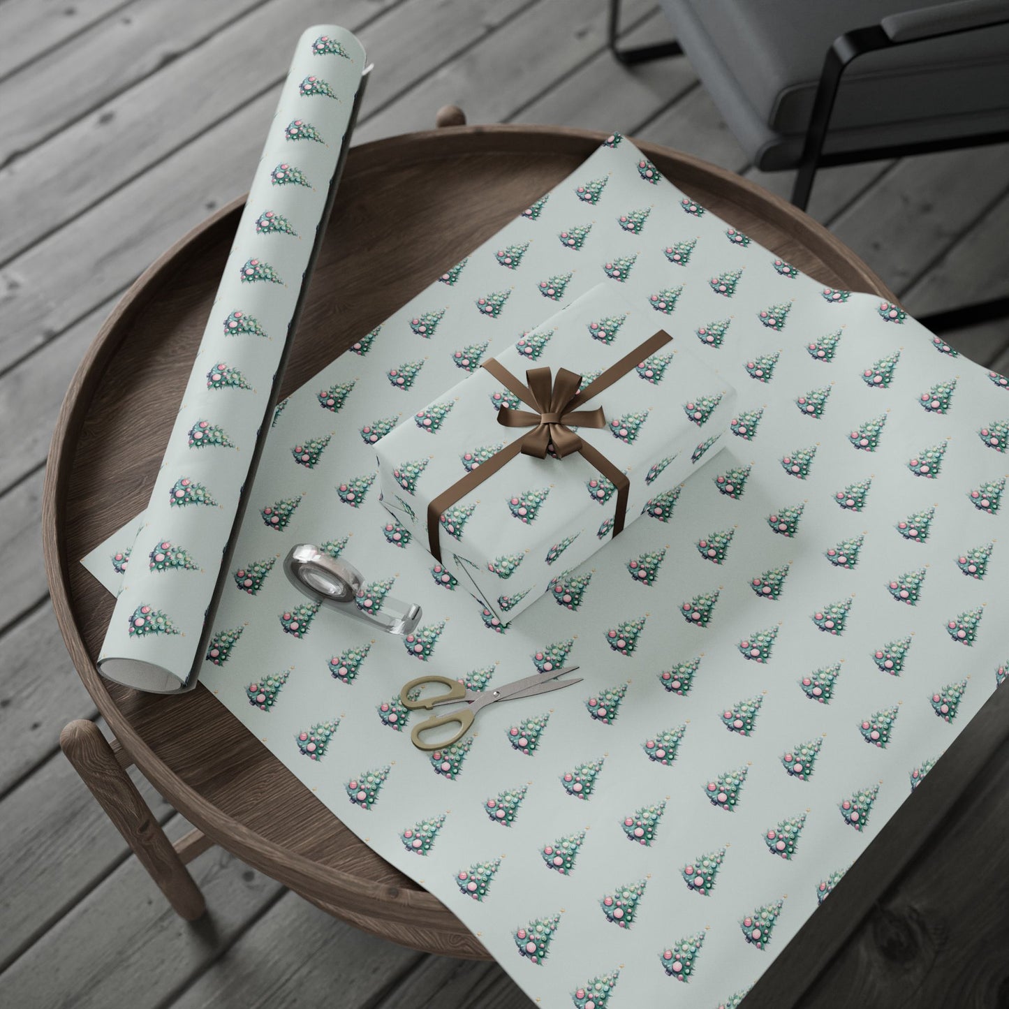 Pastel Pines – Dreamy Retro Christmas Tree Wrapping Paper