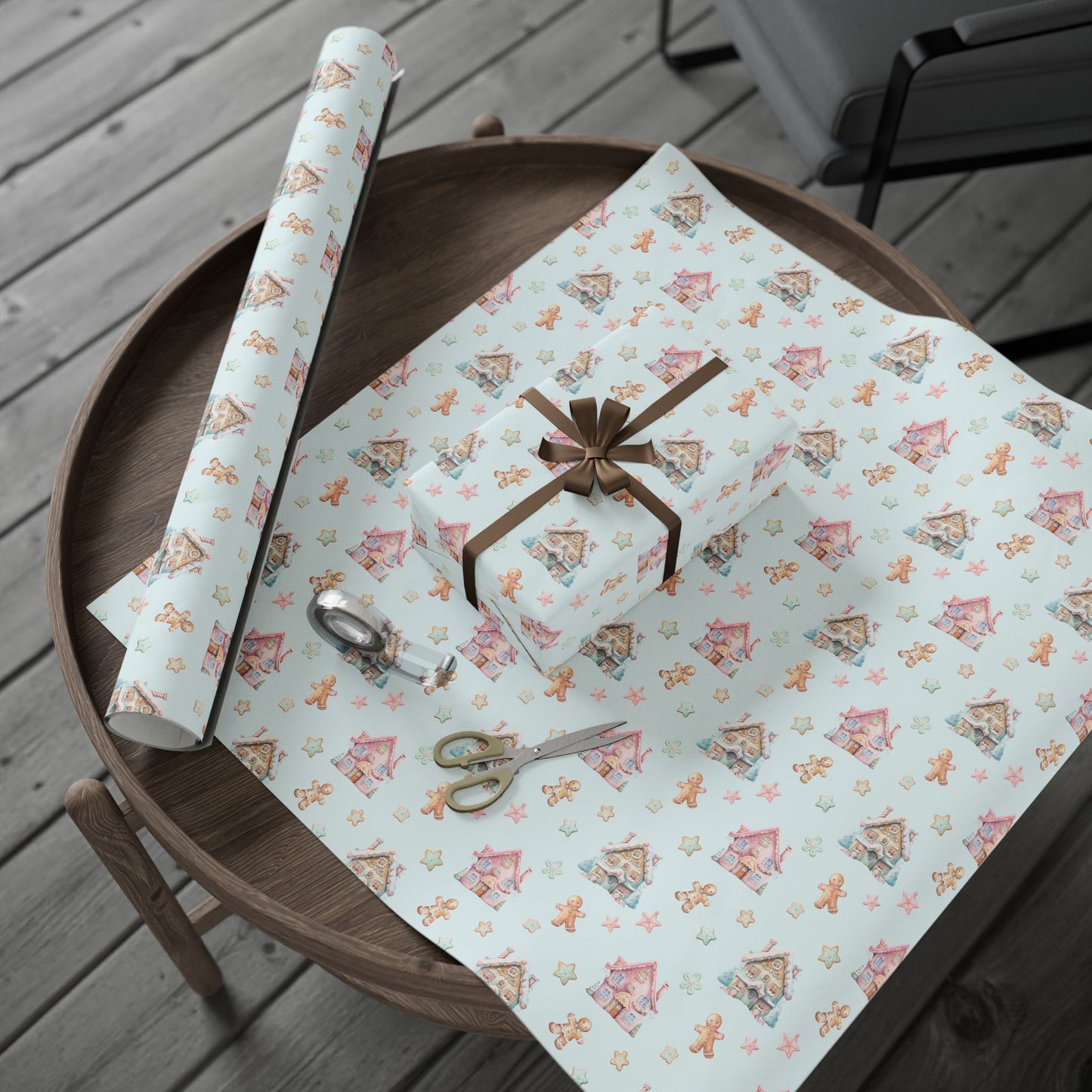 Frosted Fairytale – Gingerbread Dreamscape Wrapping Paper
