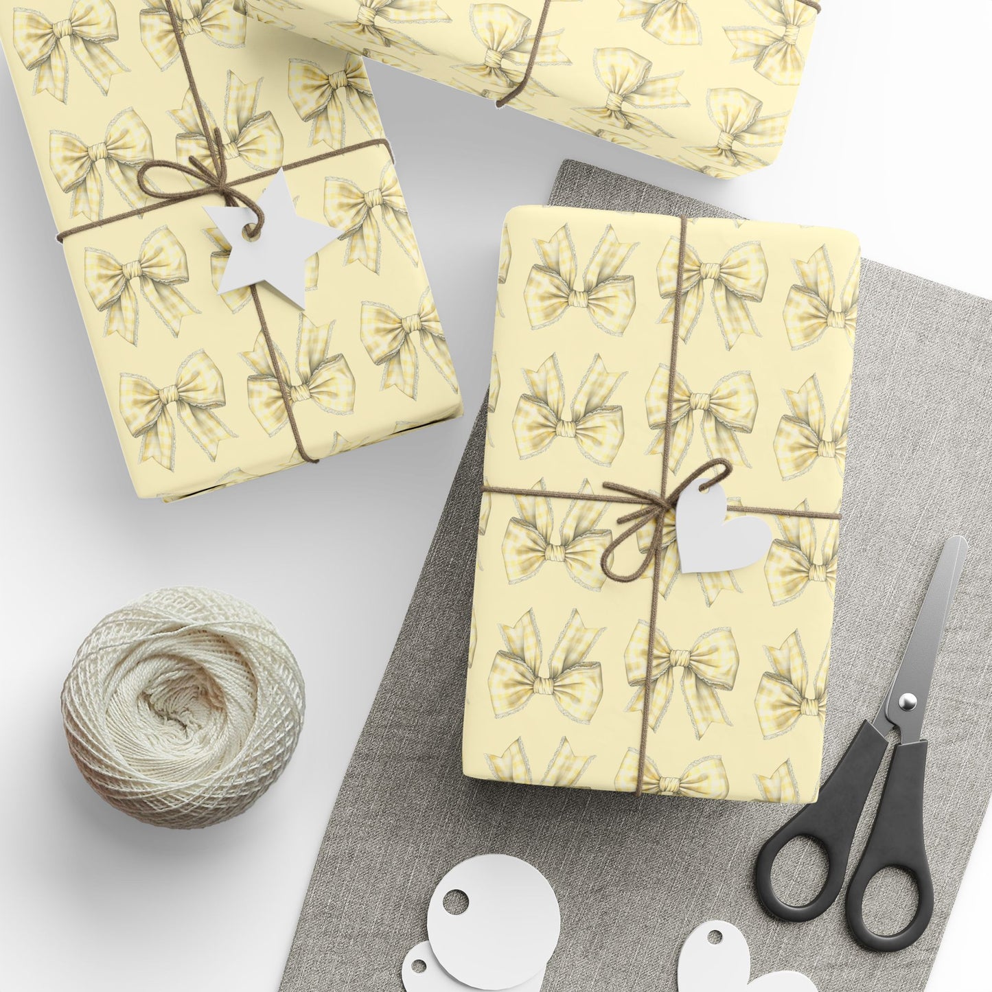 Charming Yellow Bow Gift Wrap Set