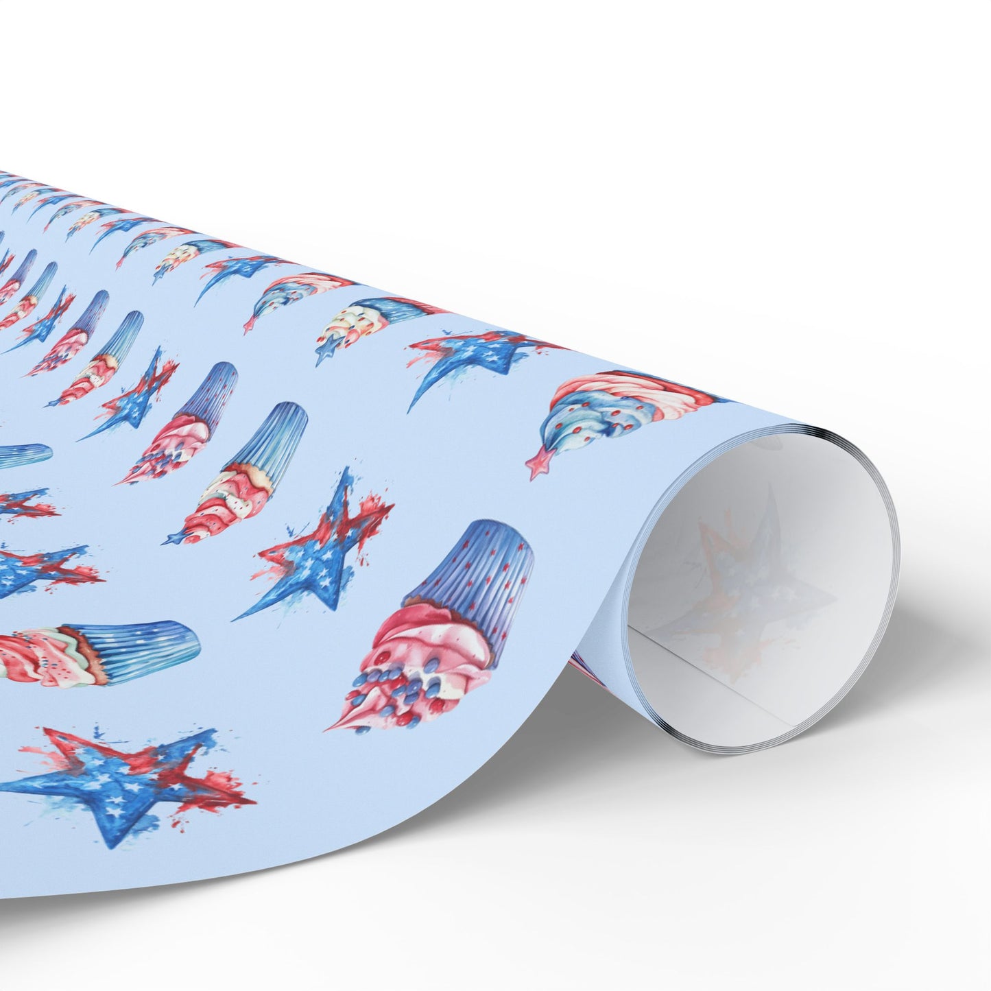Patriotic Cupcake Wrapping Paper