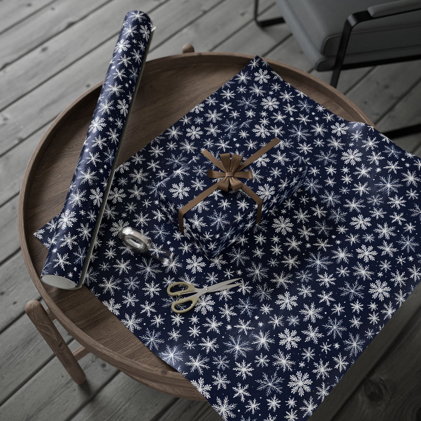 Let It Glow – Midnight Snowflake Wrapping Paper